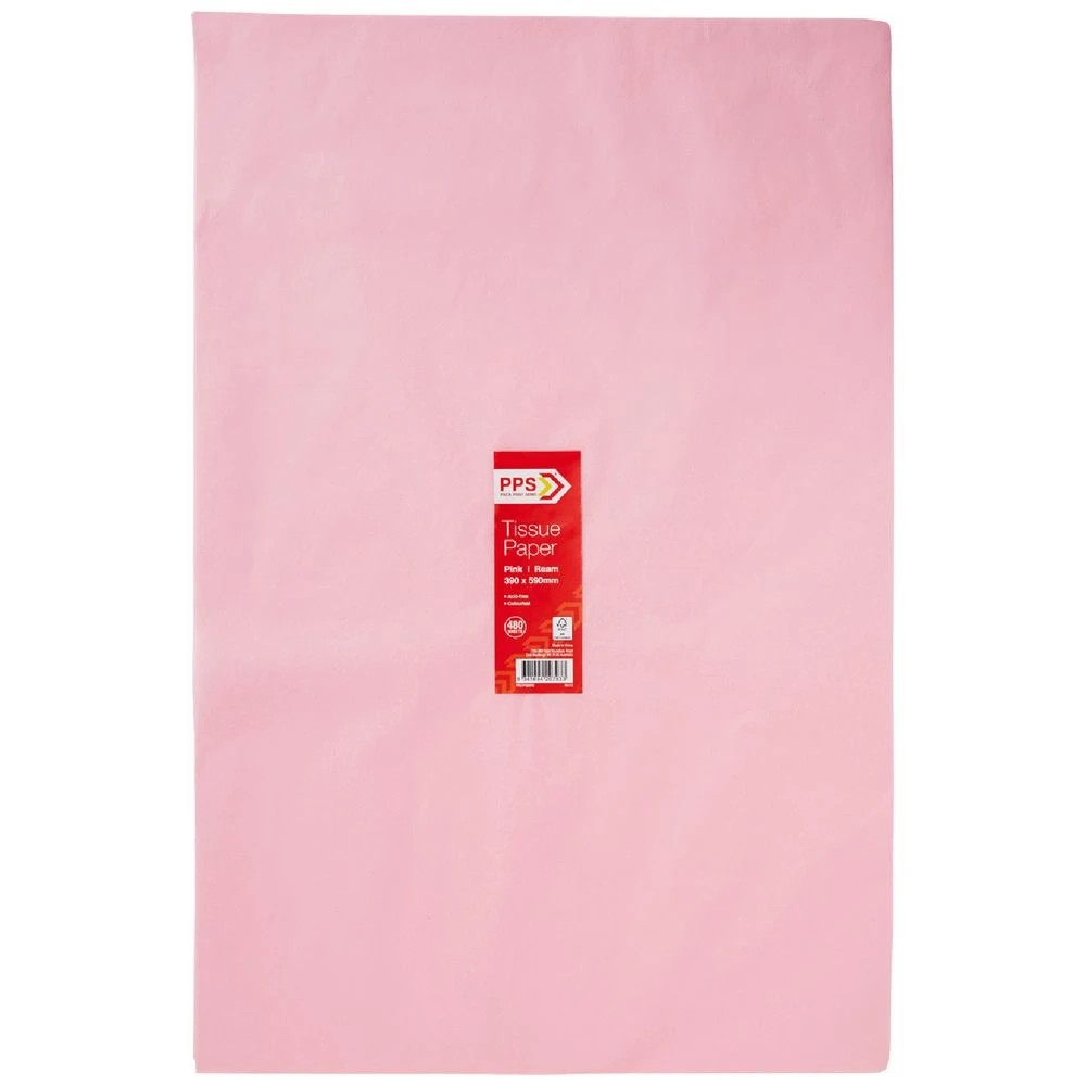 1 PPS Tissue Paper Ream 390 x 590mm 480 Pack Pink, 1 of 1