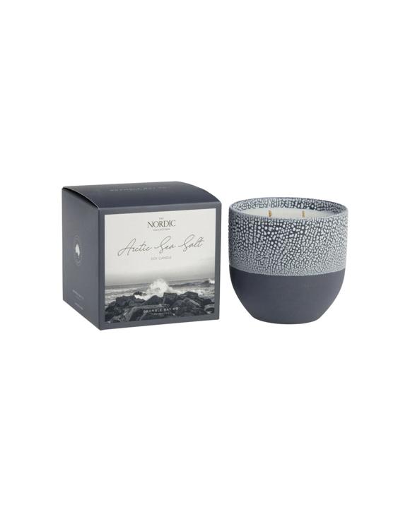 Bramble Bay Nordic Arctic Sea Salt Scented Candle Wild Freesia Sandalwood & Lime 400g - Multi