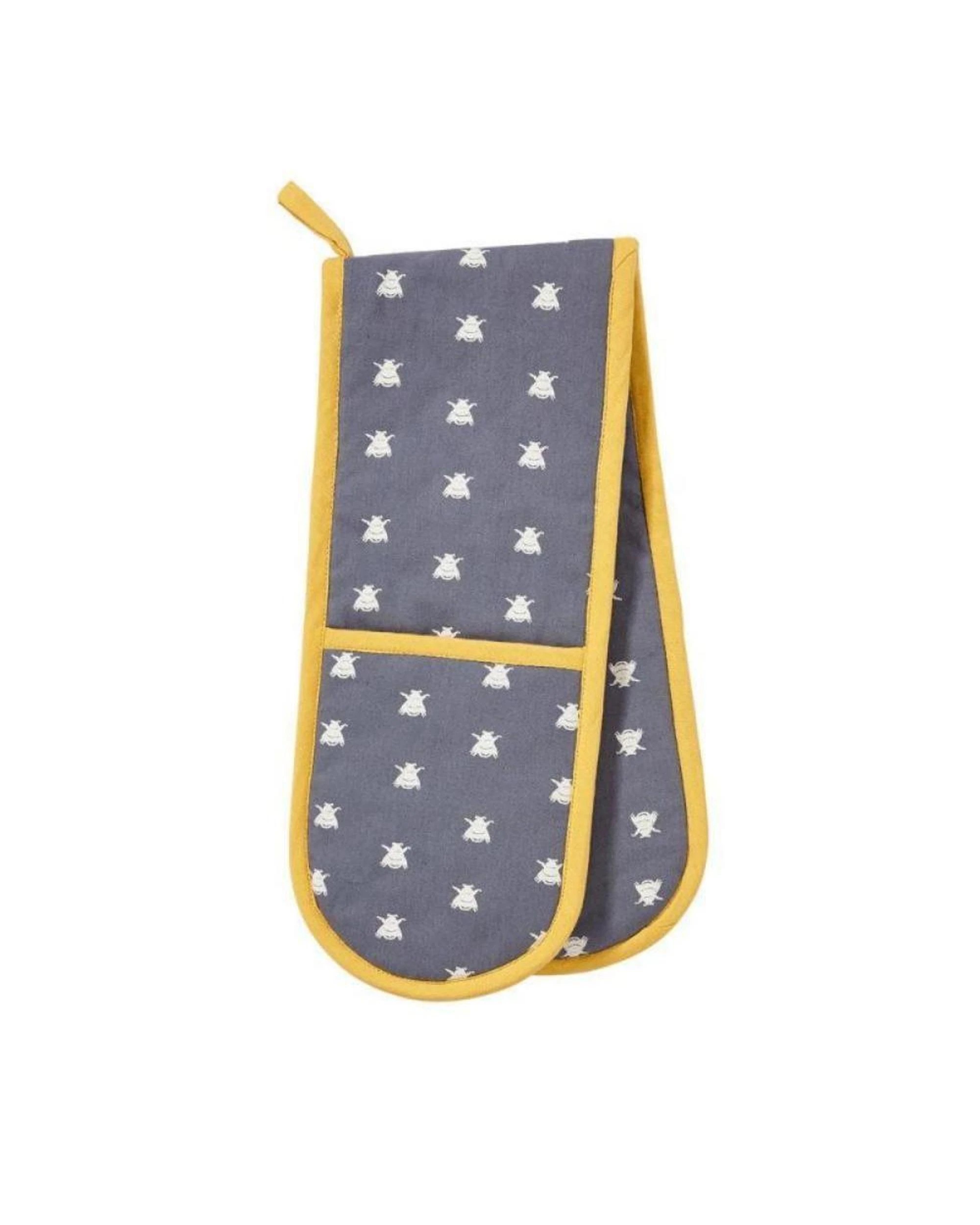 1 Ulster Weavers Double Oven Glove Bees Blue  88 x 18cm, 1 of 5