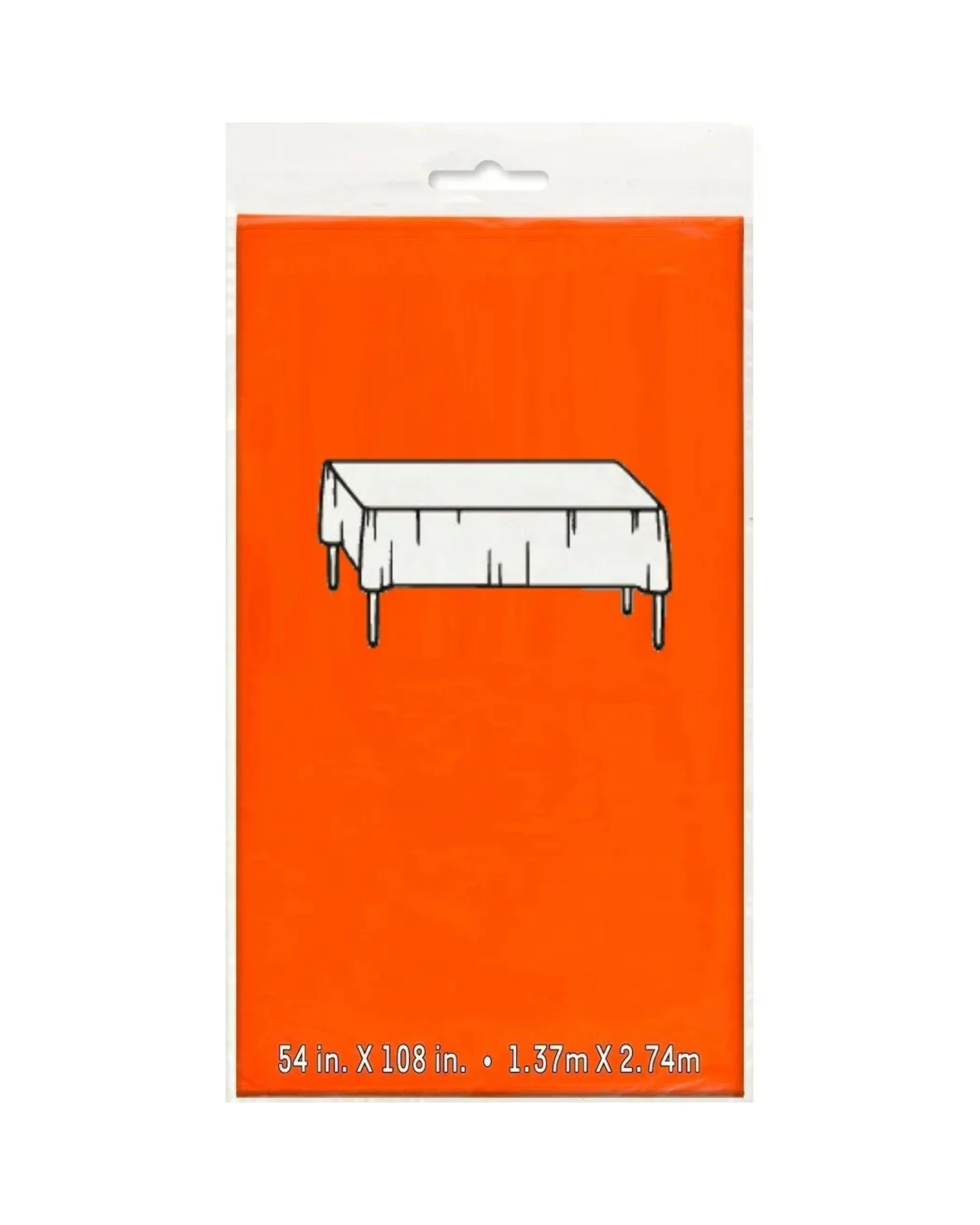 2 Unique Orange Rectangular Plastic Tablecloth - Orange, 2 of 2