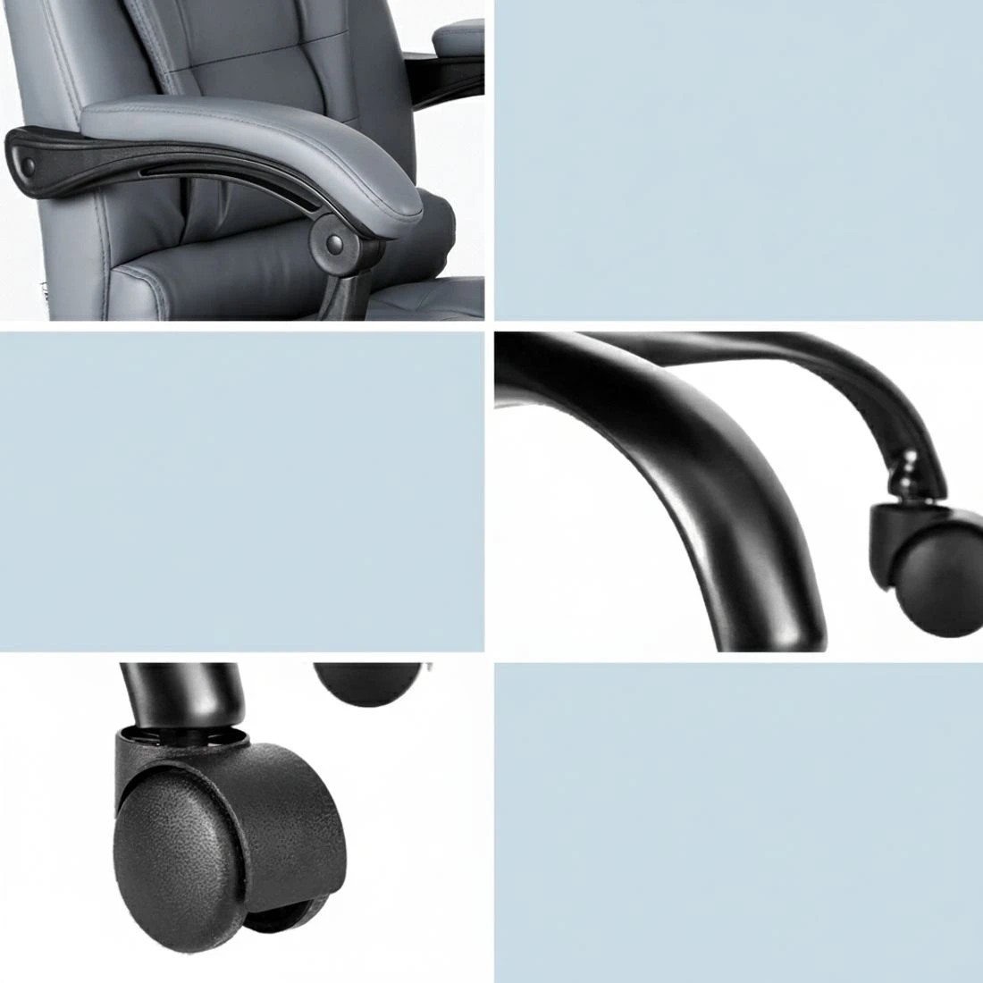 6 Artiss Executive Office Chair 4-Point Massage Adjustable Ergonomic Recline PU - Grey, 6 of 6