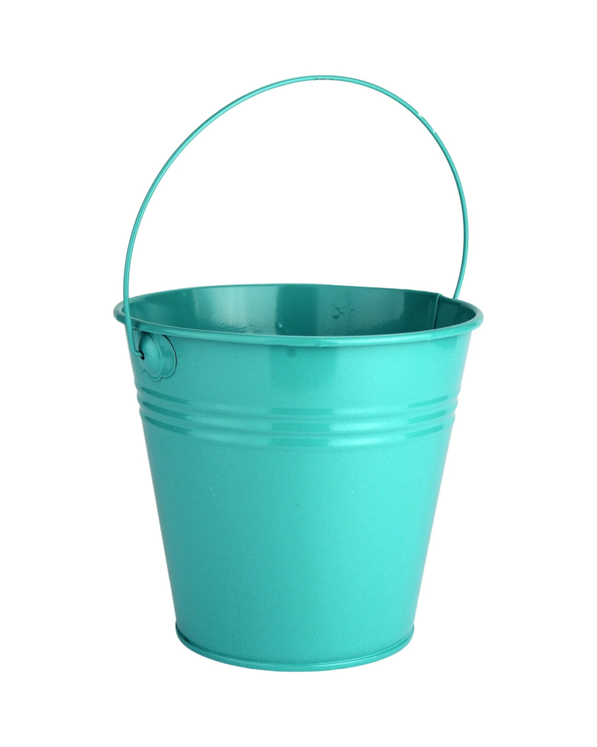 1 Partyrama Teal Metal Bucket 12cm - Teal, 1 of 1