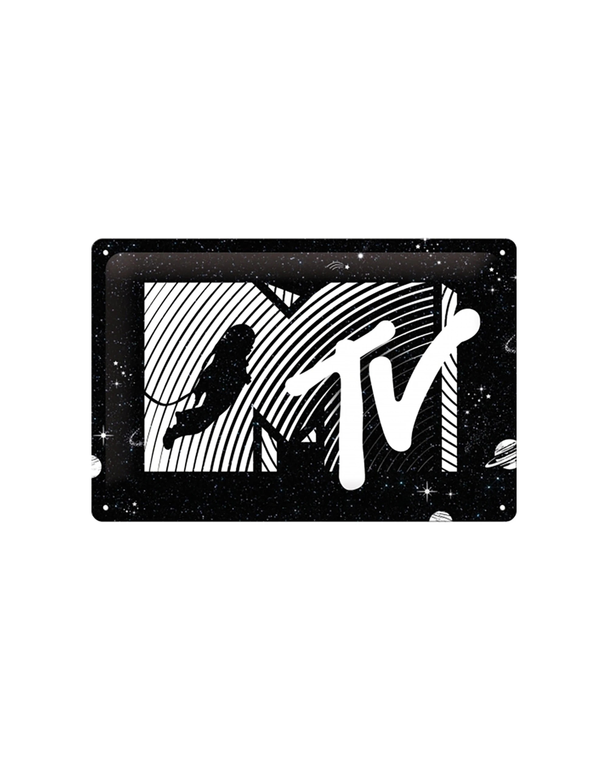 1 Nostalgic-Art Medium 20x30cm Metal Wall Art Sign Plaque - MTV Moonman Logo - Multi, 1 of 1