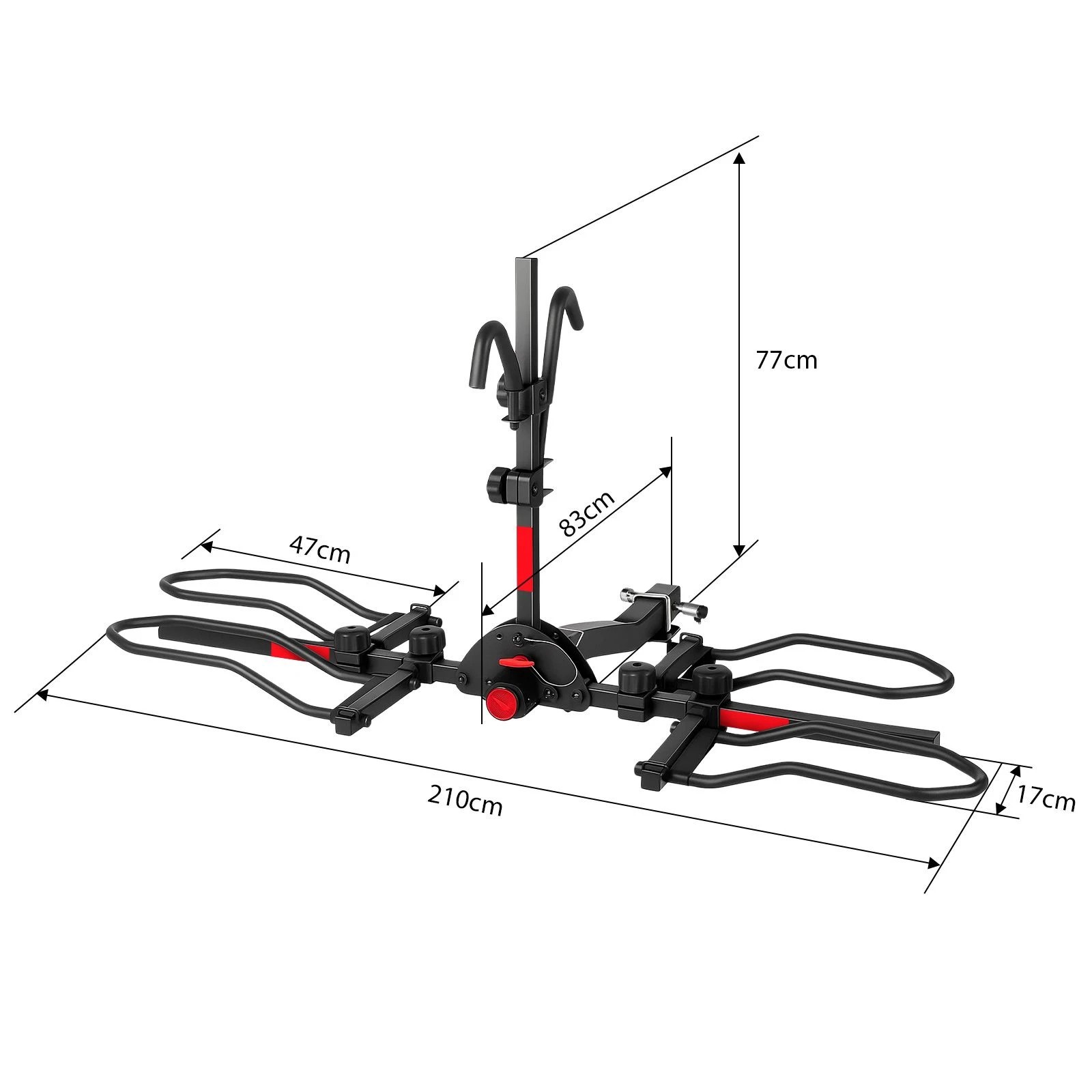 2 Ausway Foldable Two Bike Carrier with Secure Locking System for SUVs, 4WDs, Utes & Caravans, 73kg Capacity, 2 of 6