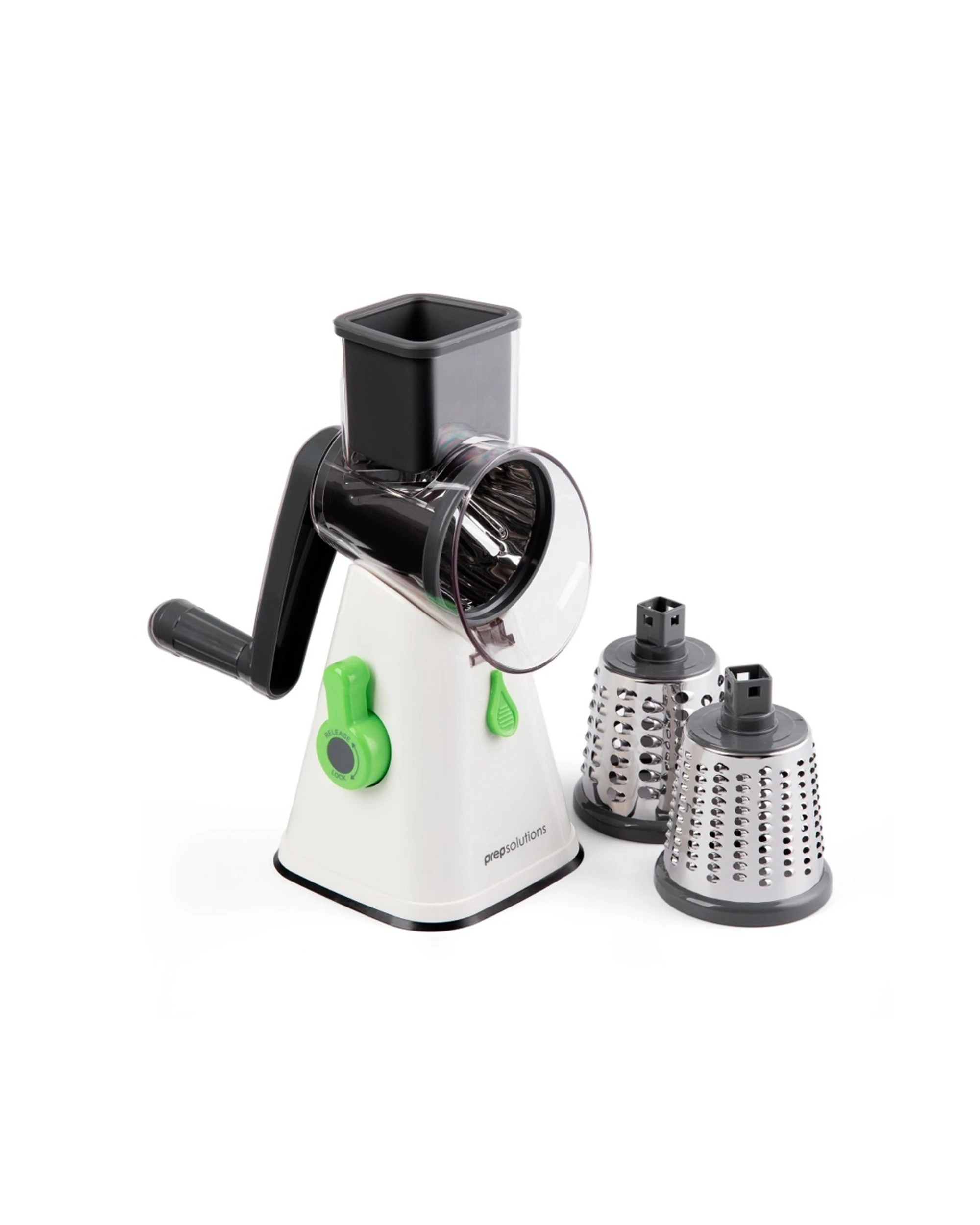 1 Progressive Rotary Grate And Slice Kitchen Gadget With 3 Stainless Steel Drums - Plain, 1 of 6