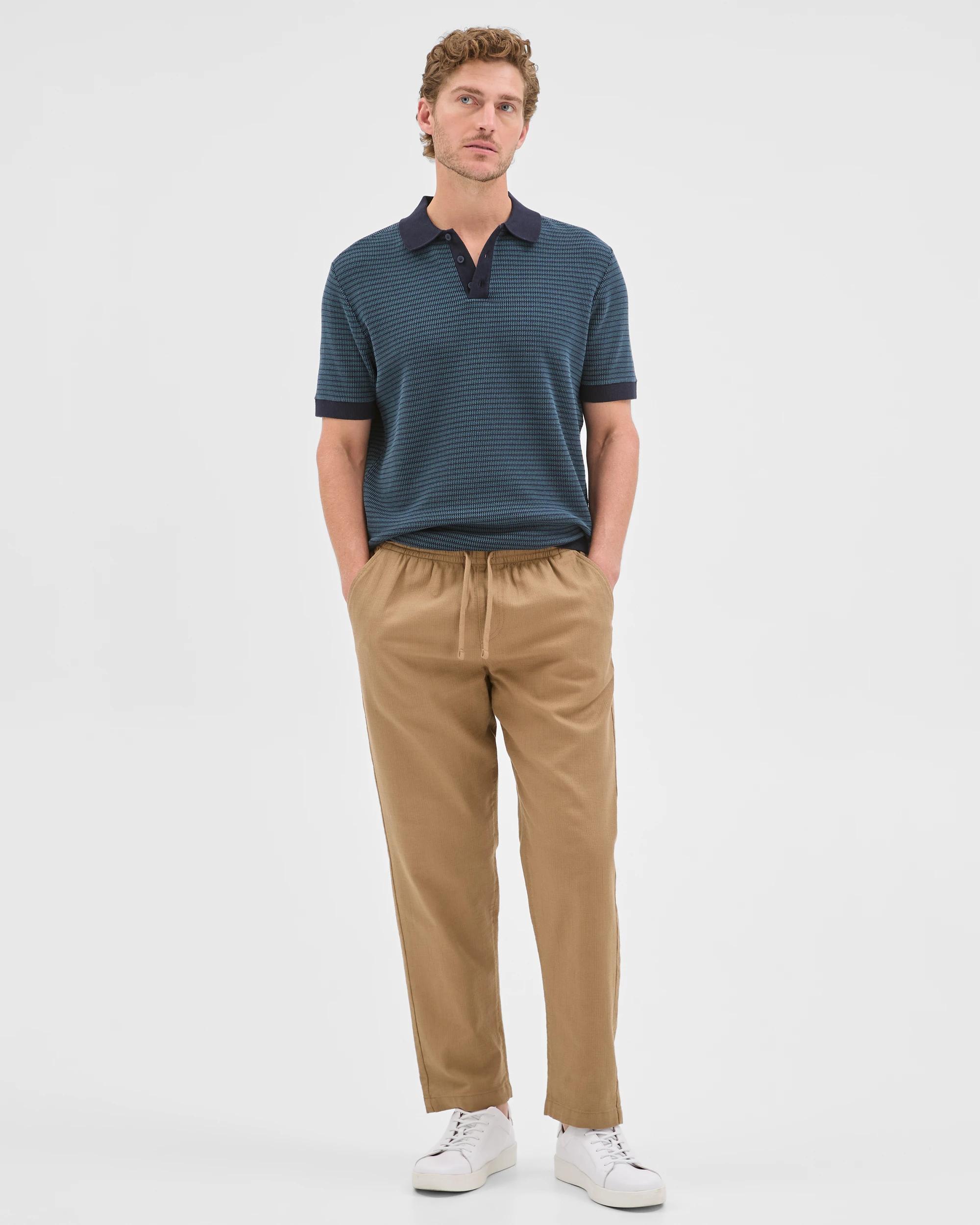 1 Target Man Australian Cotton Tonal Knit Polo Top NAVY, 1 of 7