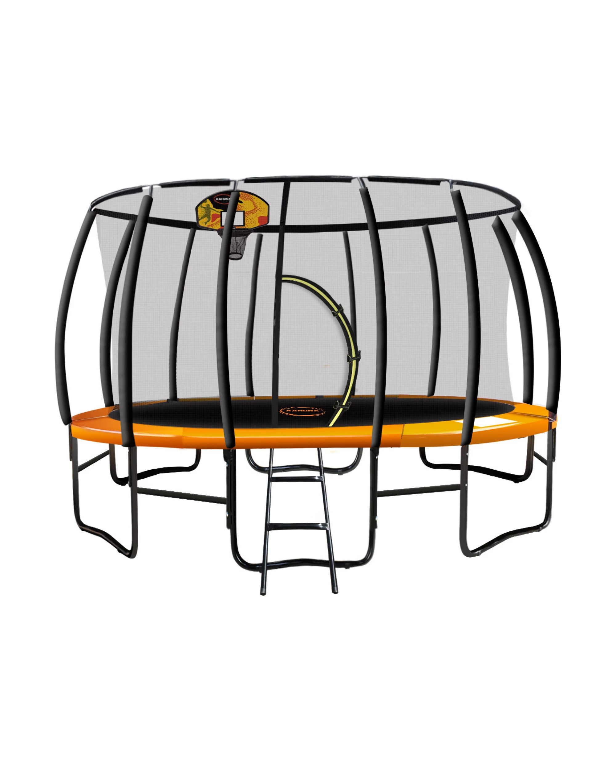 1 Kahuna Trampoline 14 ft with Basketball Set - Orange, 1 of 4