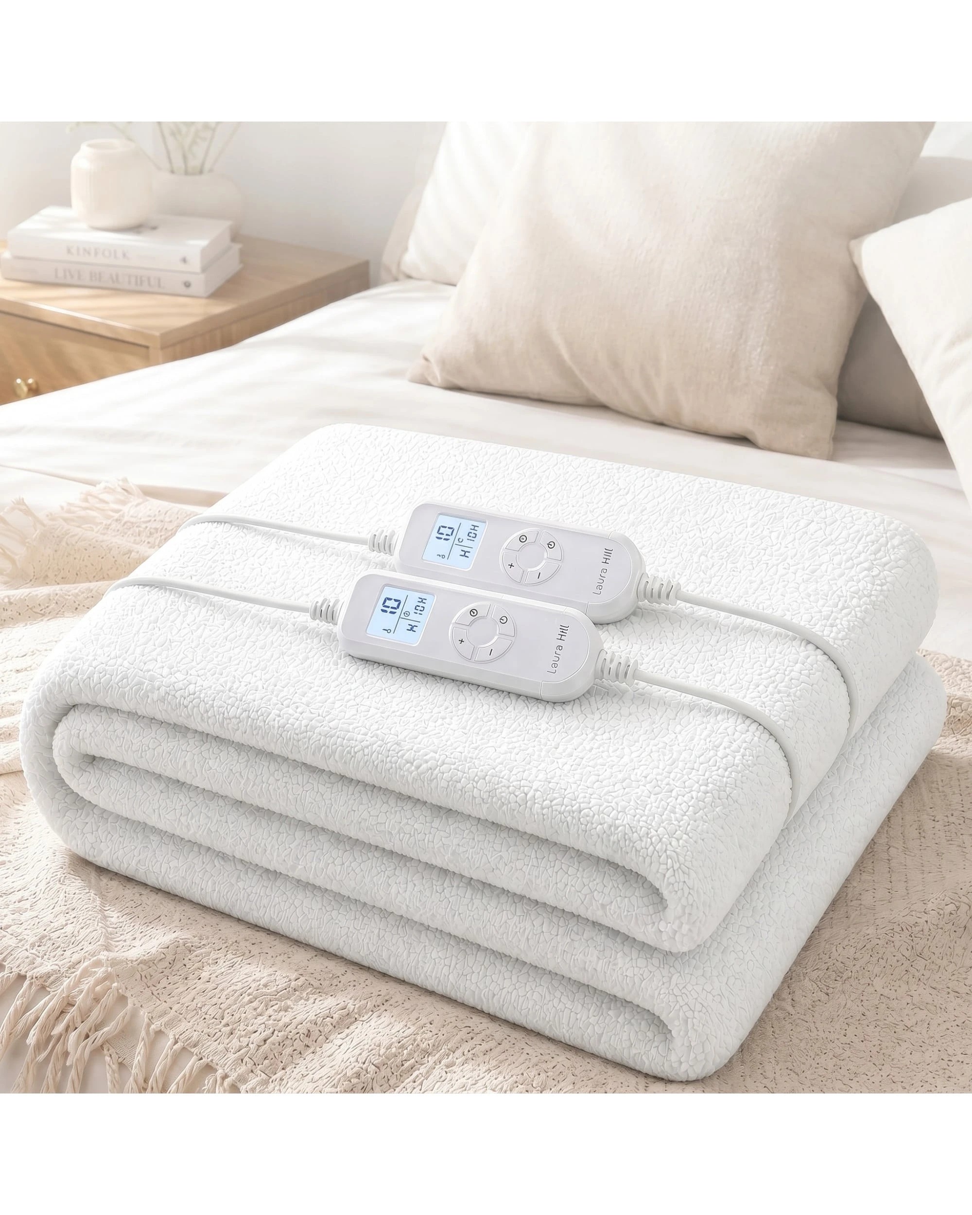 1 Laura Hill Queen Electric Heated Underlay Blanket Fleecy Fabric with Timer - Queen Bed, 1 of 10