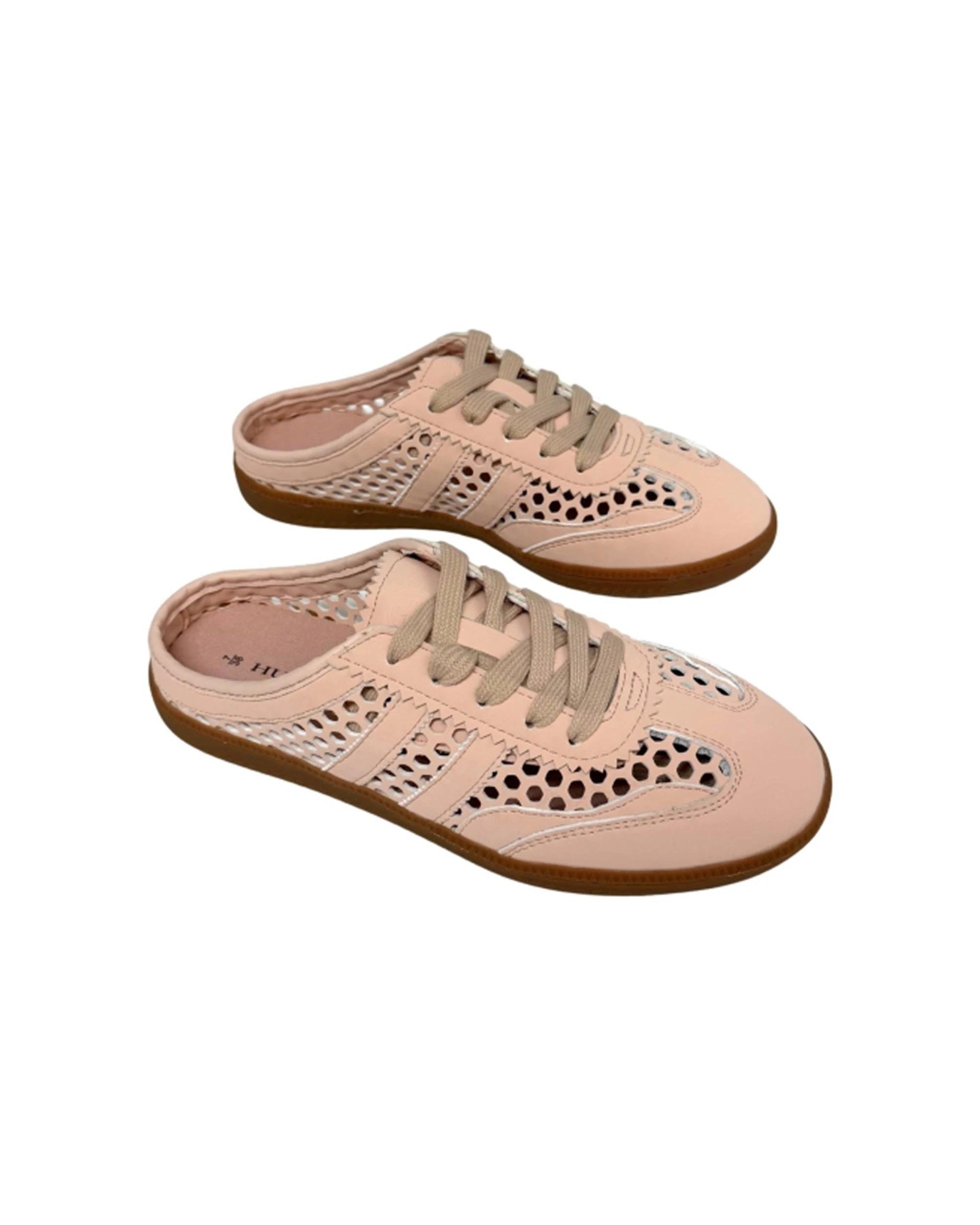 4 Human Shoes Becca Womens Backless Slip On Sneaker Gum Sole Pink PINK, 4 of 4