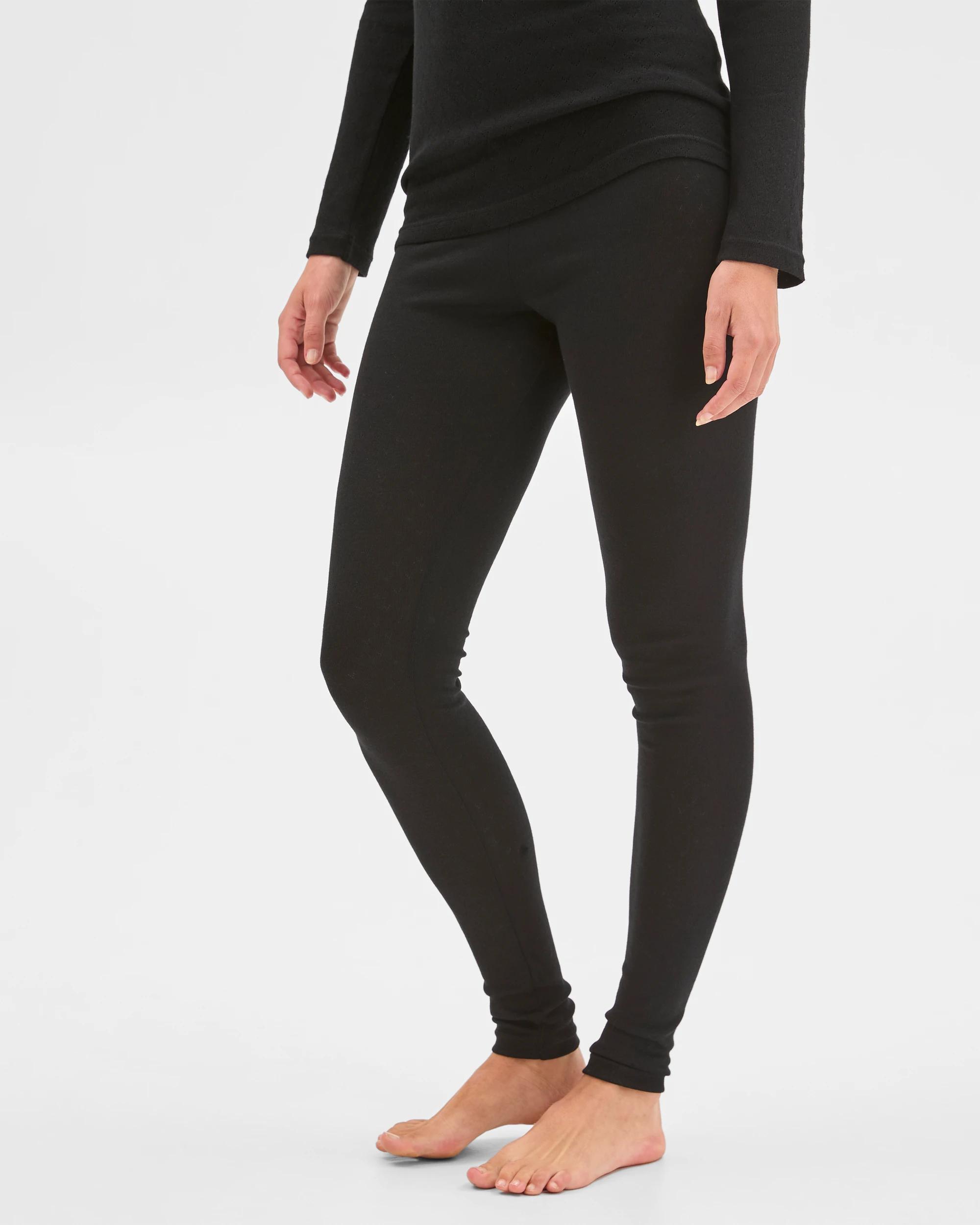 3 Target Woman Pointelle Thermal Leggings BLACK, 3 of 5