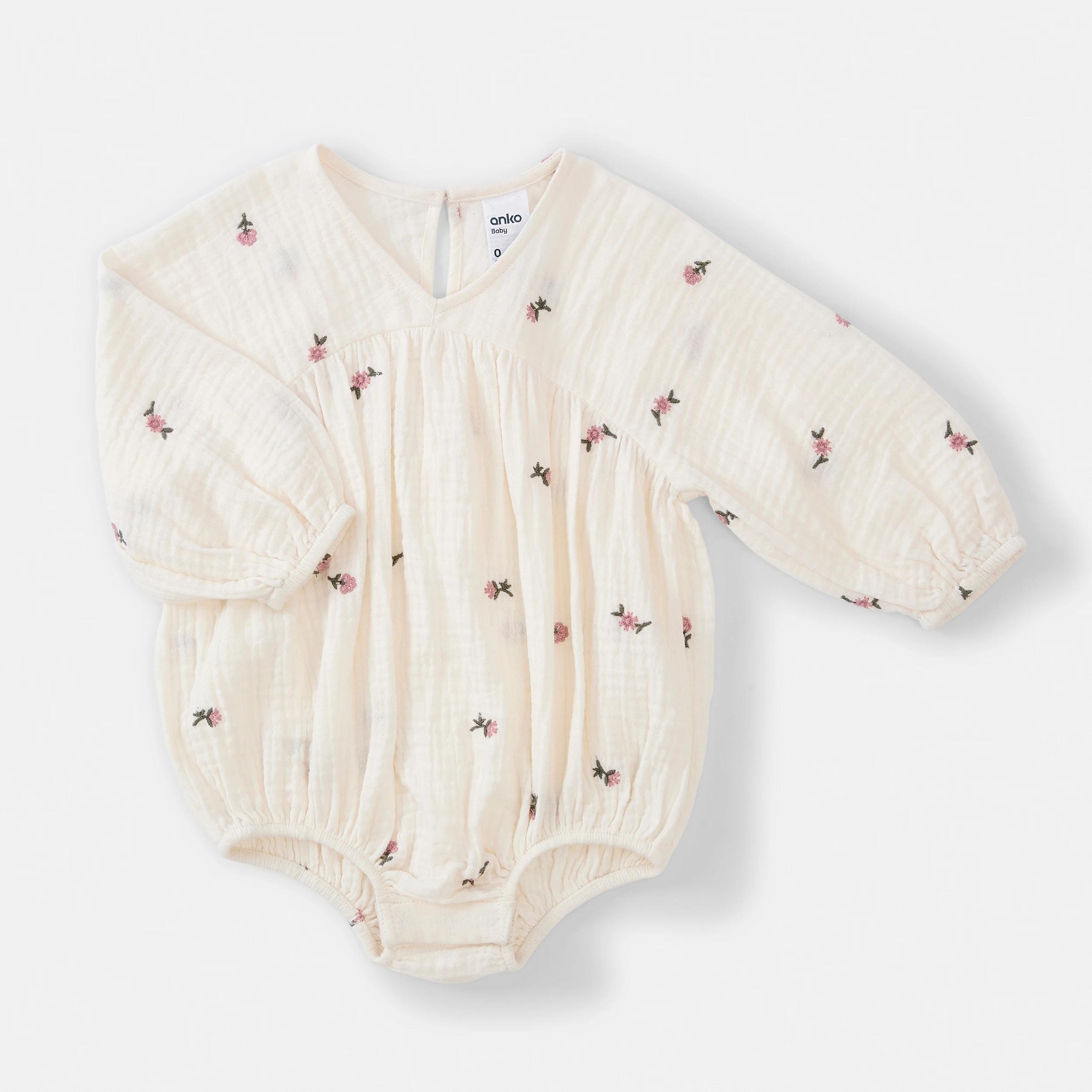 1 Crinkle Long Sleeve Bodysuit Vam Flr, 1 of 3