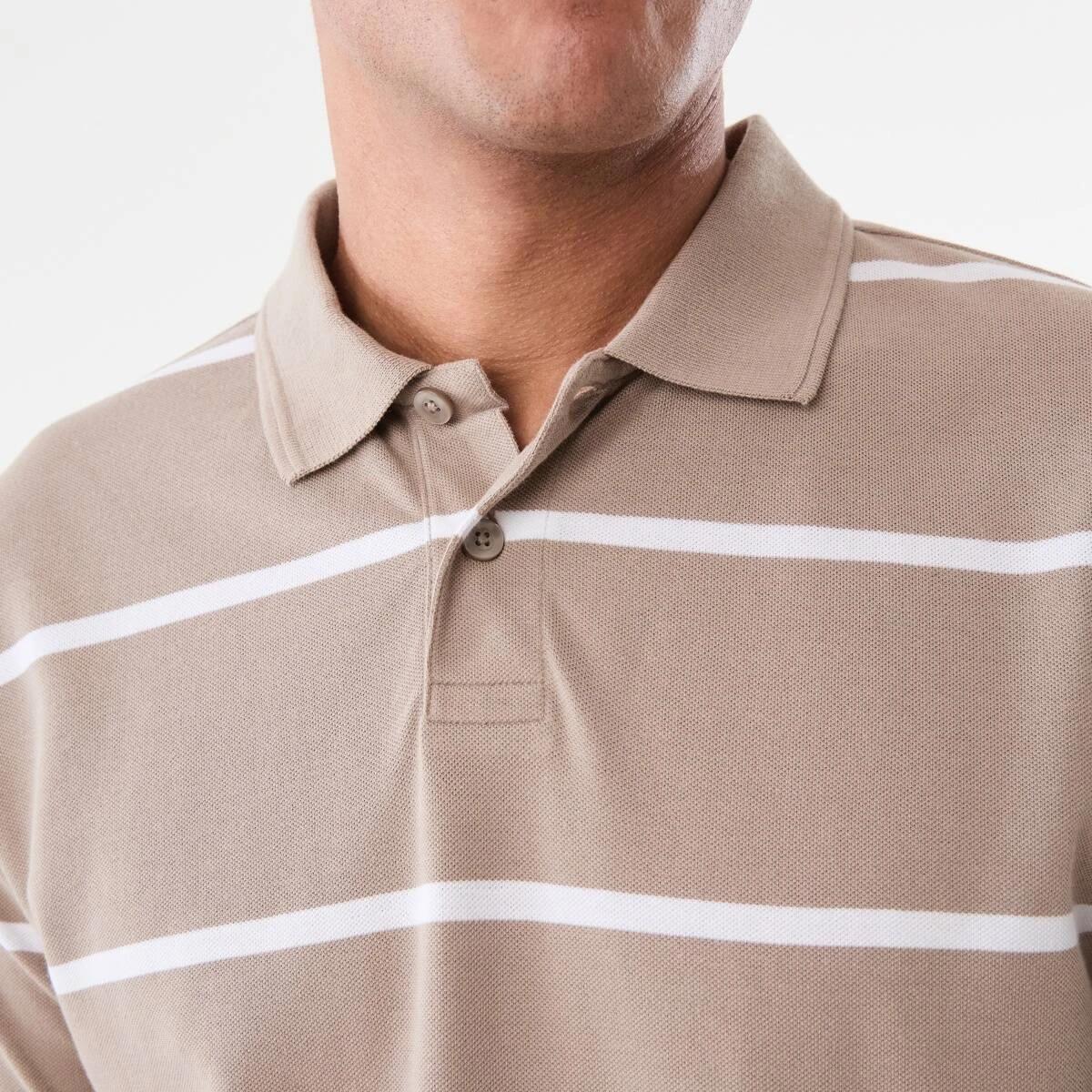 5 Stripe Polo Shirt GIANN STRIPES STRING BEIGE, 5 of 5