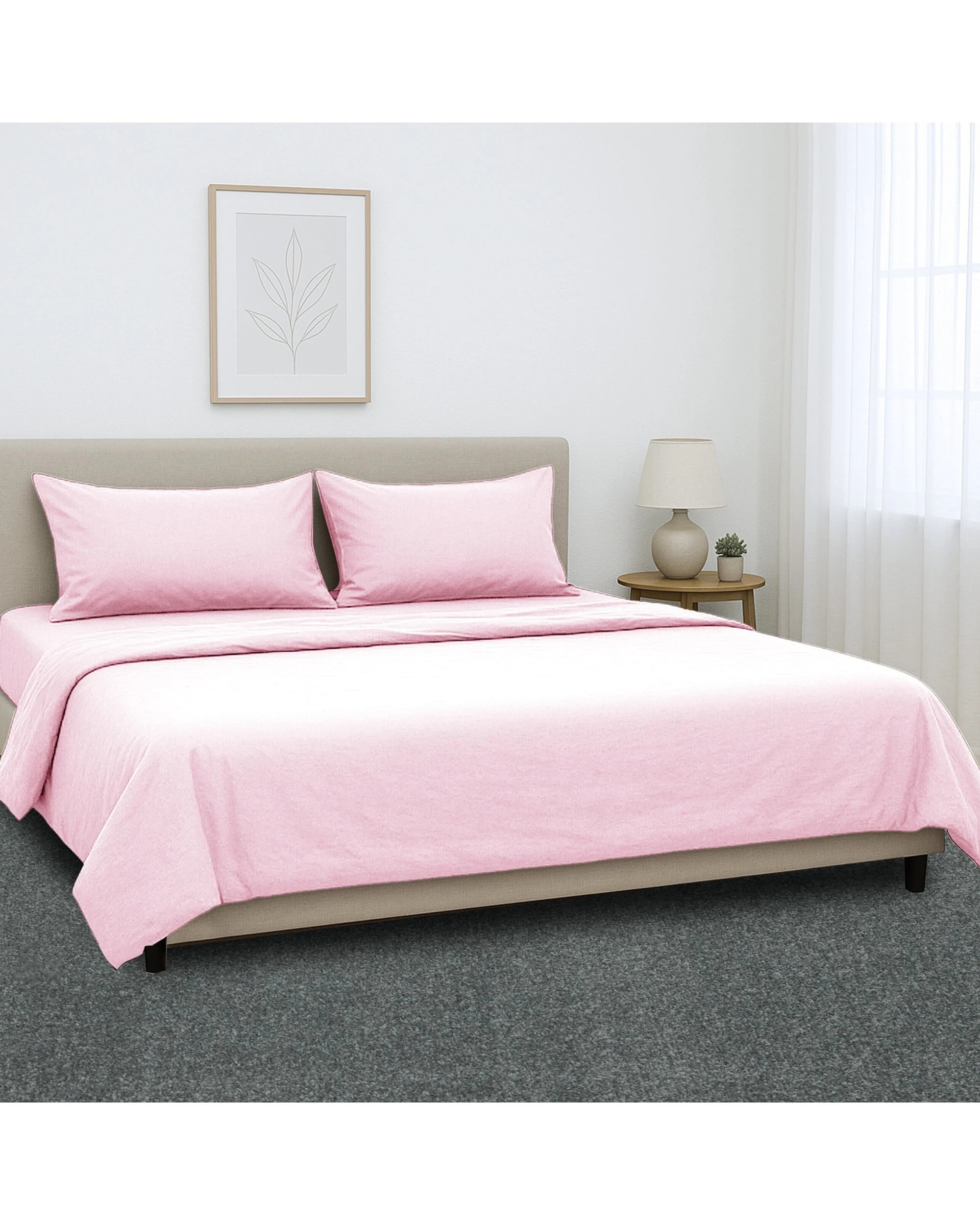 4 Laura Hill 1000 Thread Count Cotton Rich Queen Bed Sheet Set 4-Piece Gift Pack in Pink - Queen Bed - Pink, 4 of 4