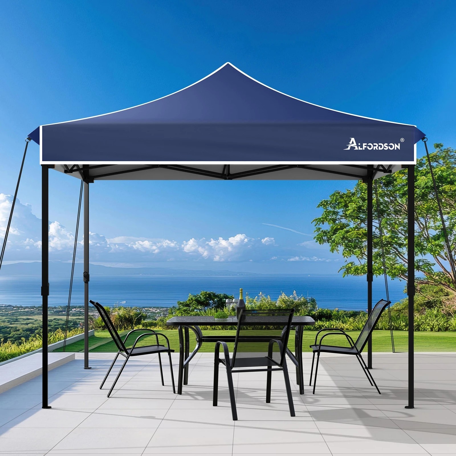 3 Alfordson Gazebo Pop Up Marquee Side Wall Portable 3x3m - Blue, 3 of 10