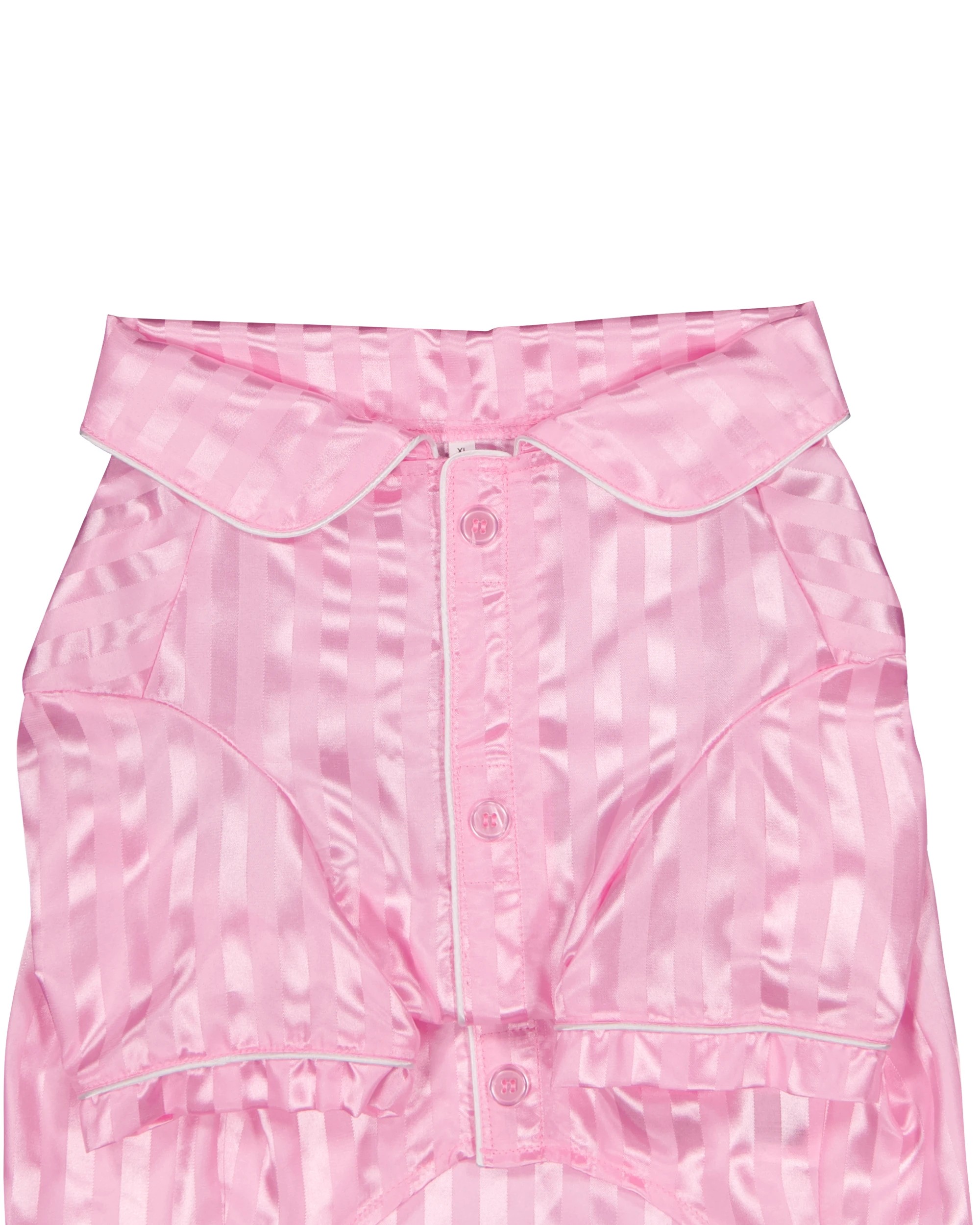 3 Pet Satin Stripe Pyjamas - Extra Large, Pink, 3 of 9