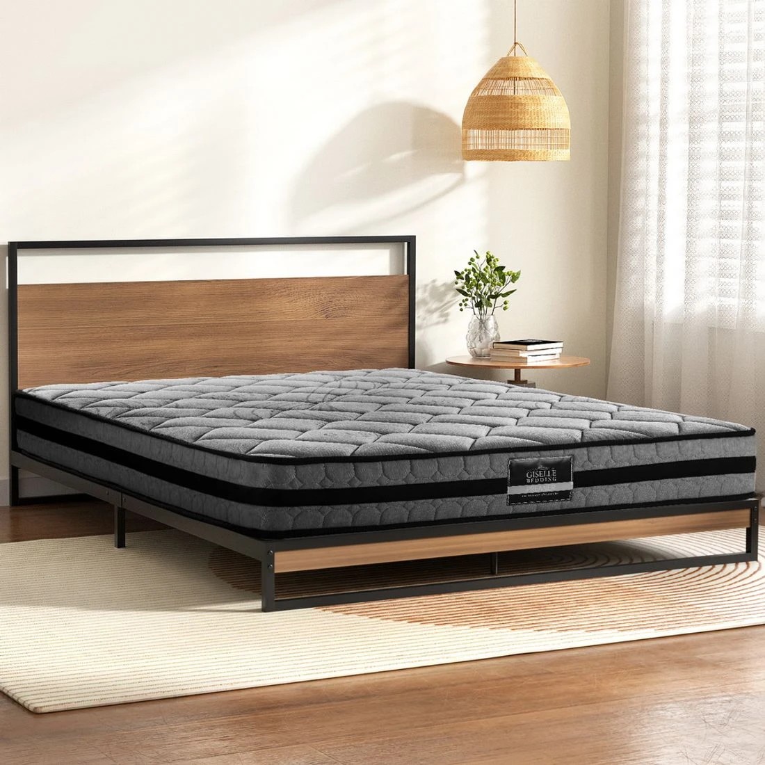 3 Artiss  Metal Bed Frame Double Size Beds Platform with Mattress - Multi, 3 of 5