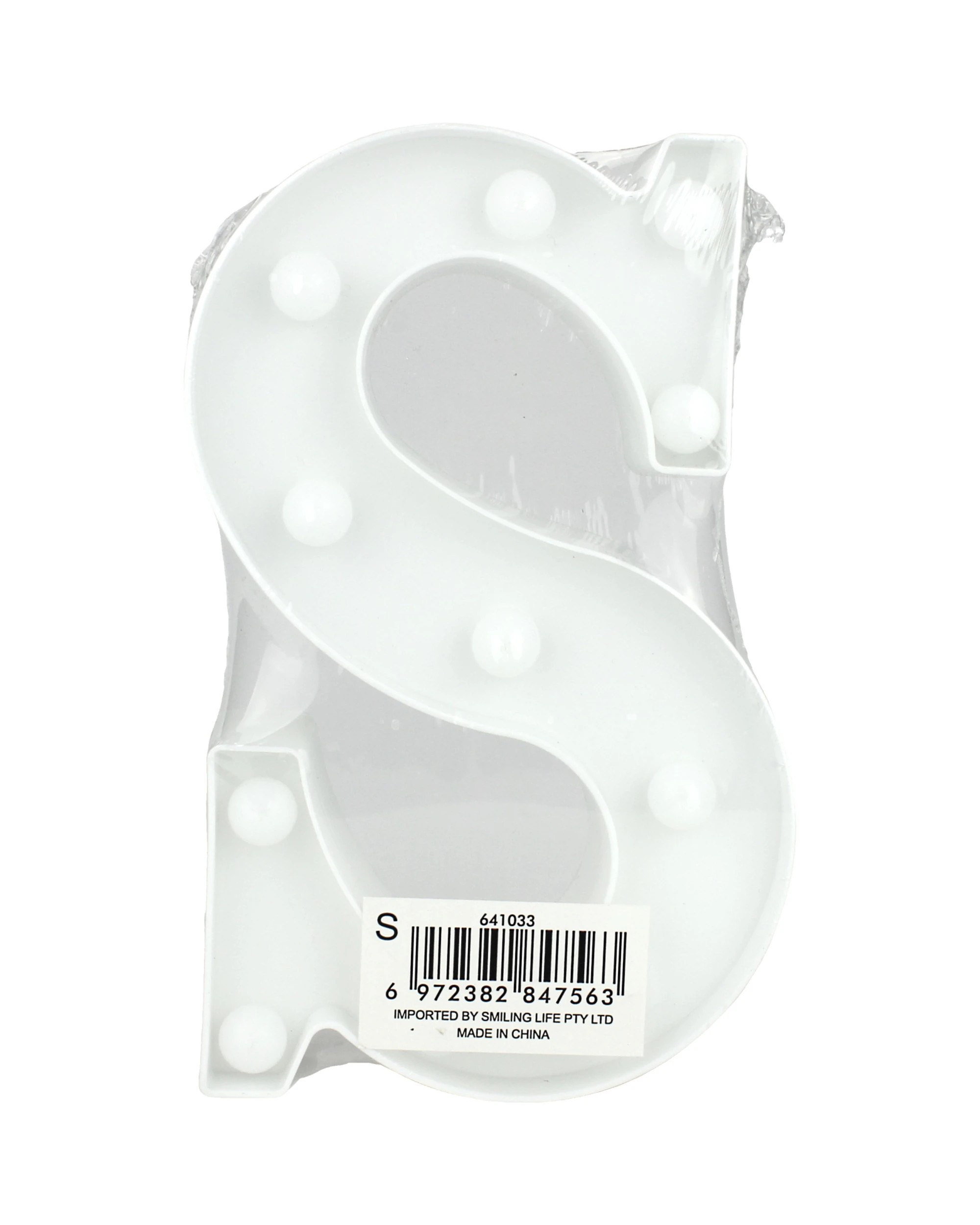 2 Party Maker LED Light Up Letter S White, 2 of 3