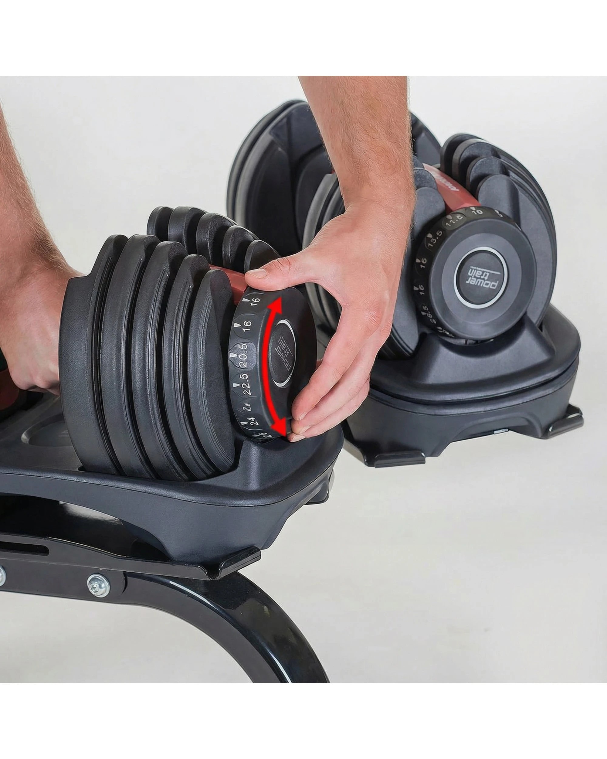 5 Powertrain 48kg Adjustable Dumbbell Home Gym with Exercise Bench - Black, 5 of 7