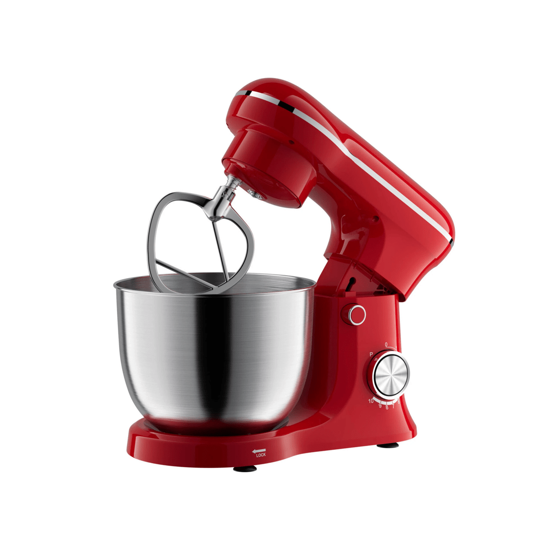 4 Healthy Choice Electric 400w Mix Master 5l Stand Mixer W/bowl/whisk/beater - Red, 4 of 6