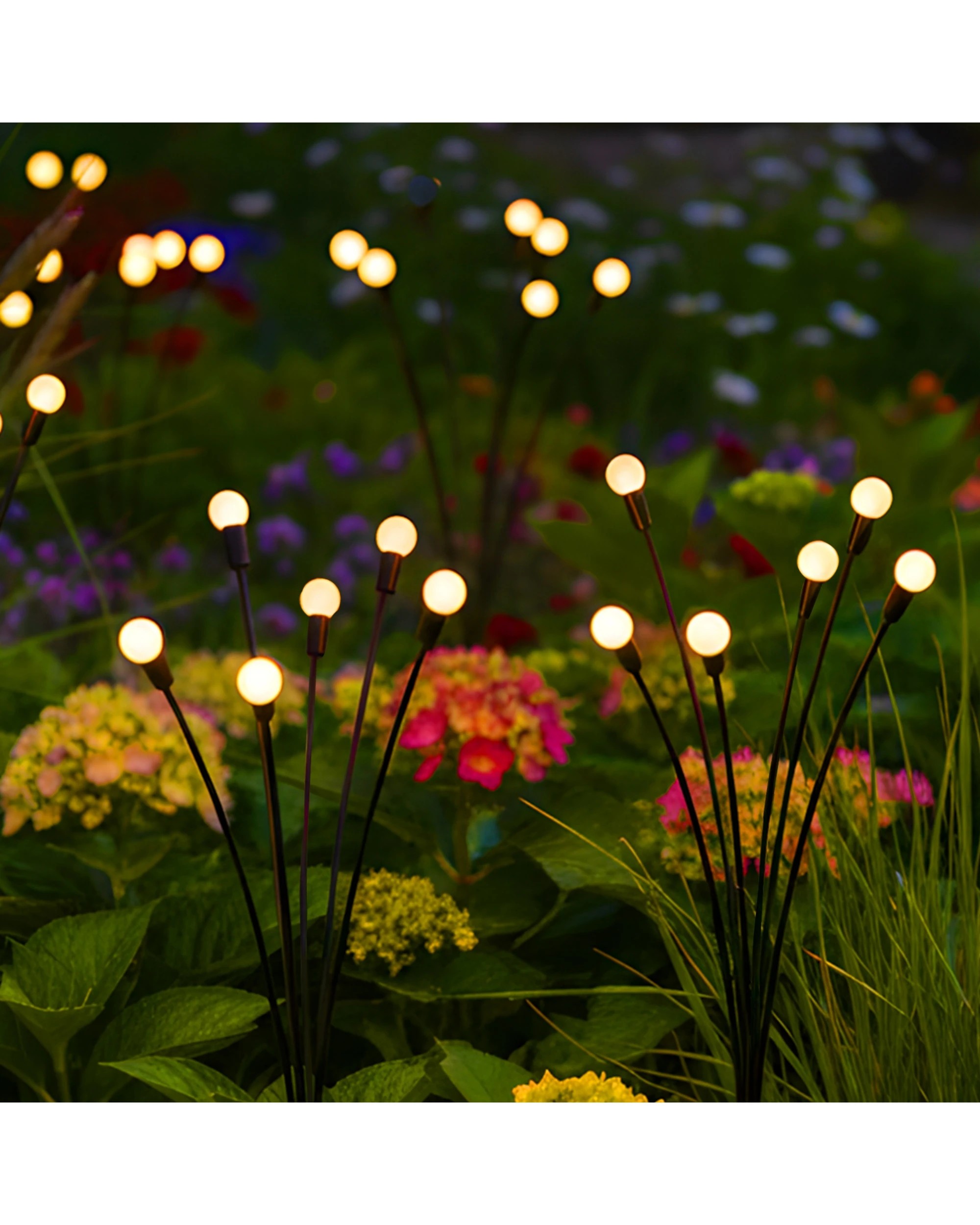 3 Advwin Solar Garden Lights 8 Pack Waterproof IP44 48 Led Warm Light - Black, 3 of 9