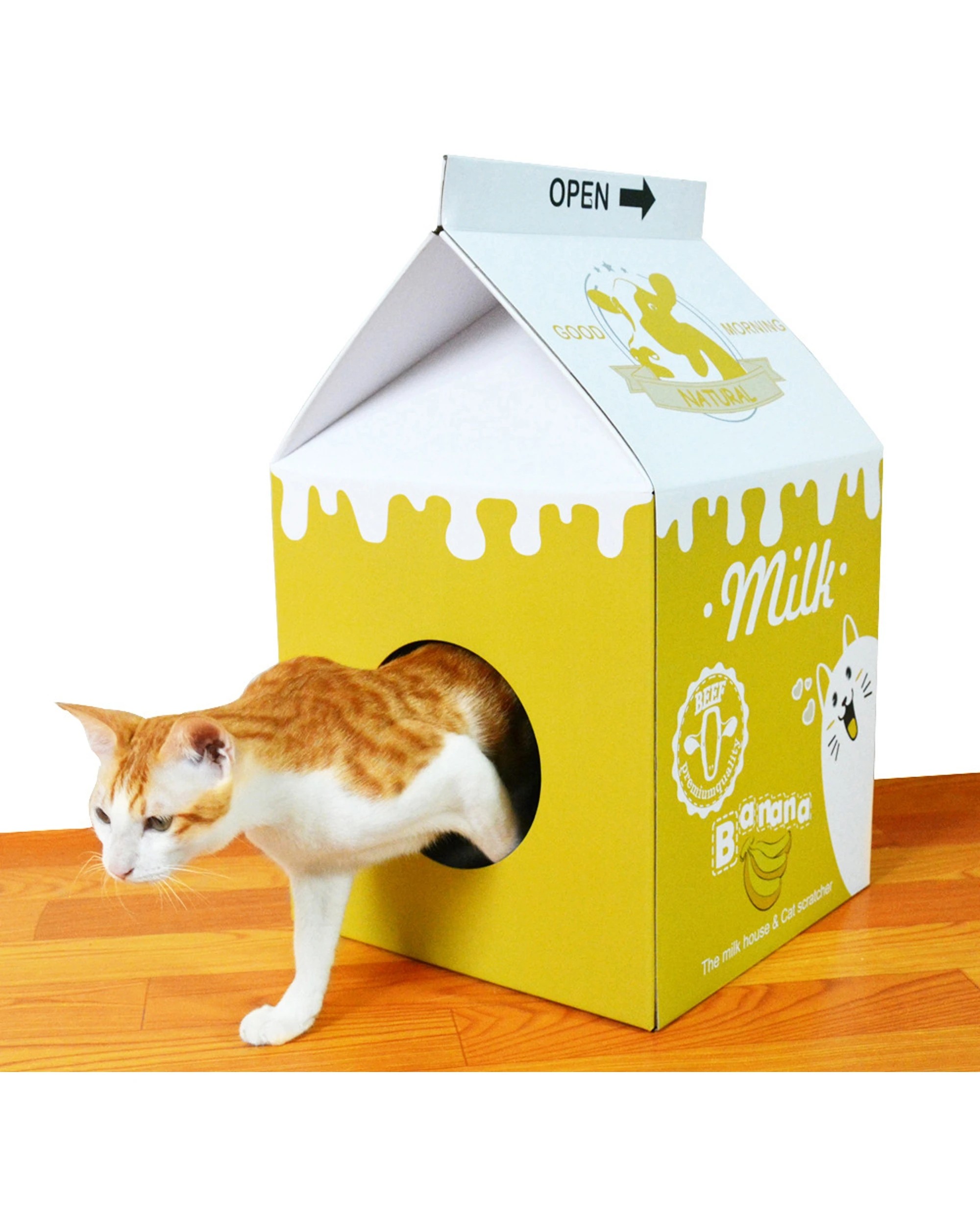 5 Zodiac Cat Scratcher House Furniture Generous Size Bed Play 32x56cm - Yellow, 5 of 5