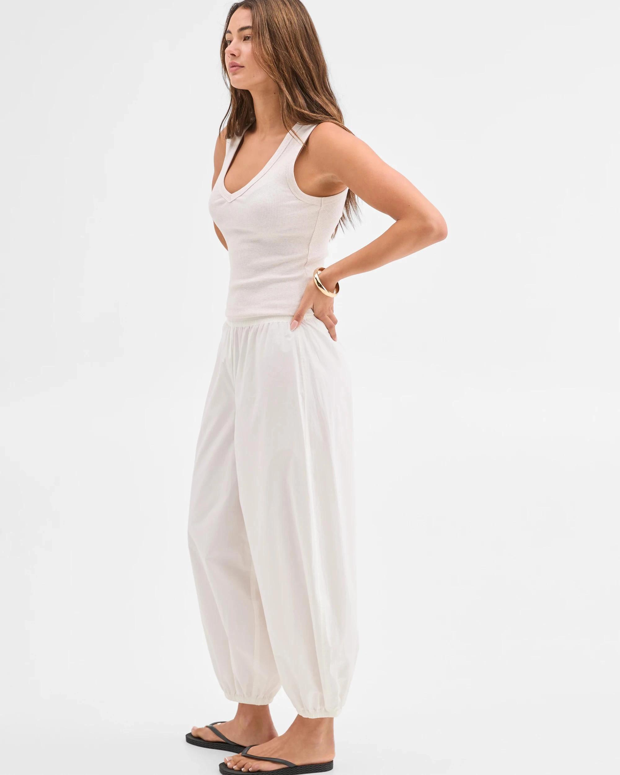 3 Lily Loves Australian Cotton Poplin Balloon Pants WHITE, 3 of 6