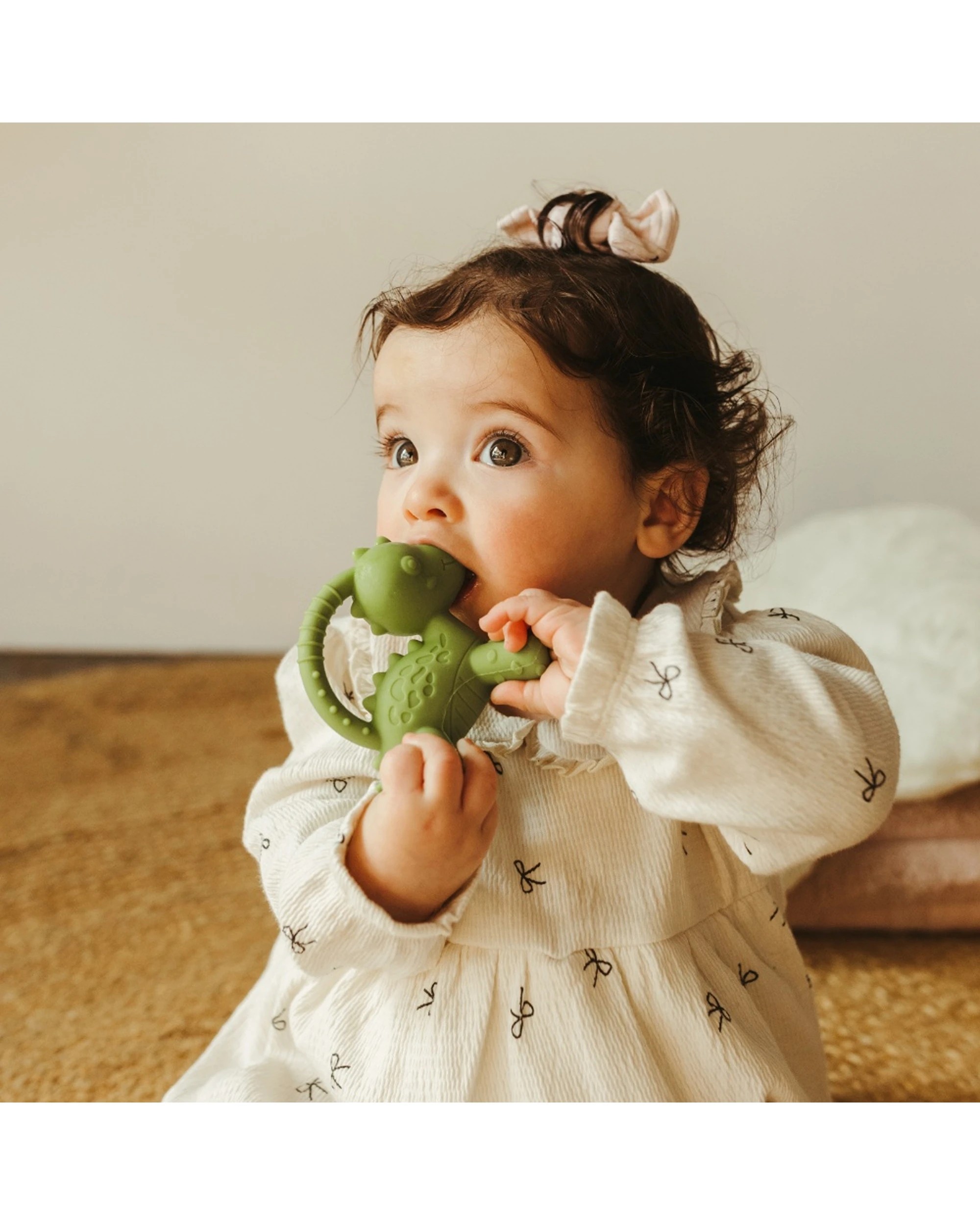 2 Jellystone Designs Dino Teether 3D Silicone Durable Lightweight Baby Teething Toy - Green, 2 of 3