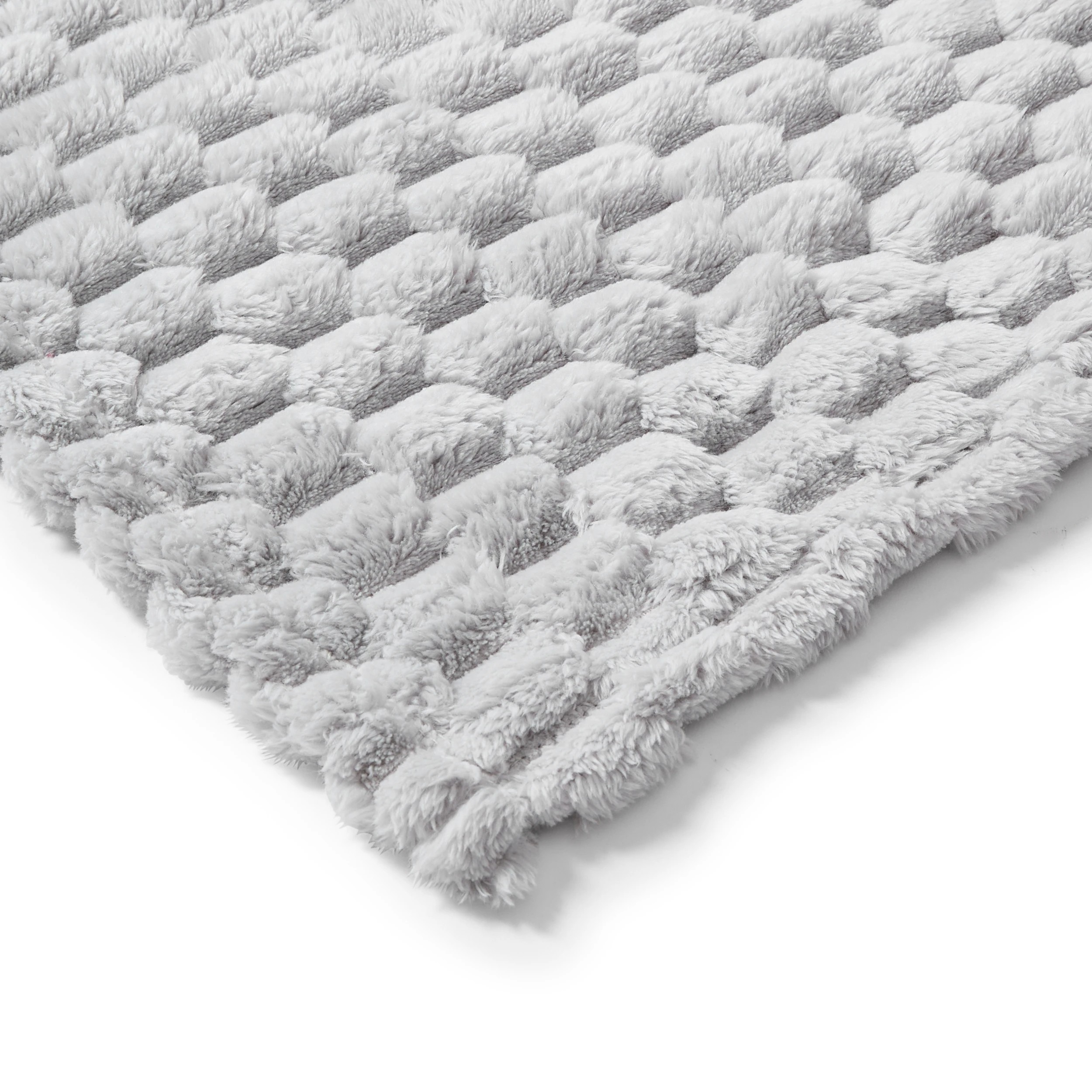 5 Plush Jacquard Blanket - Queen/King Bed, Grey, 5 of 6