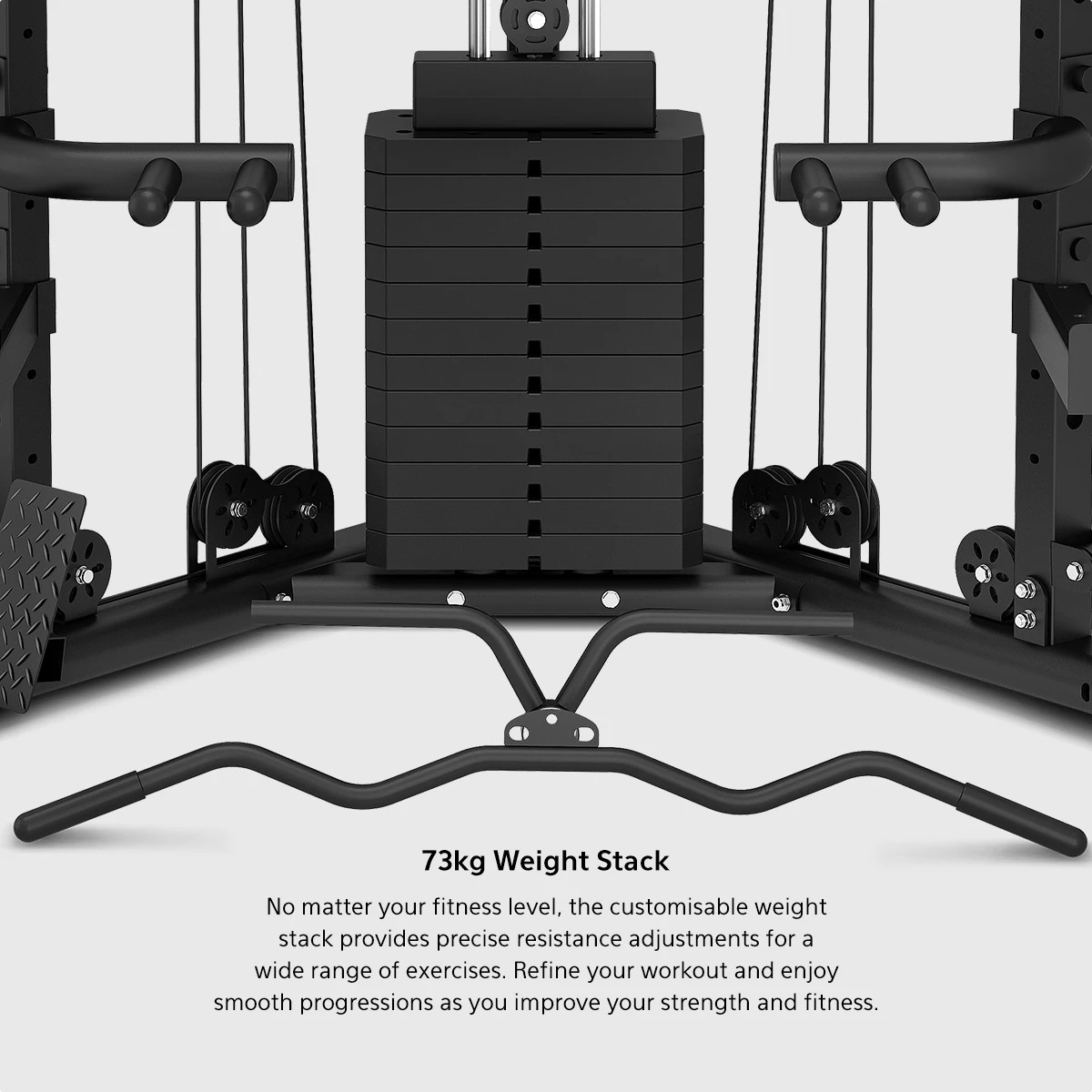 5 LSG GRK-110 Space Saving Multi Function Rack with 73kg Cable Crossover - Black, 5 of 8