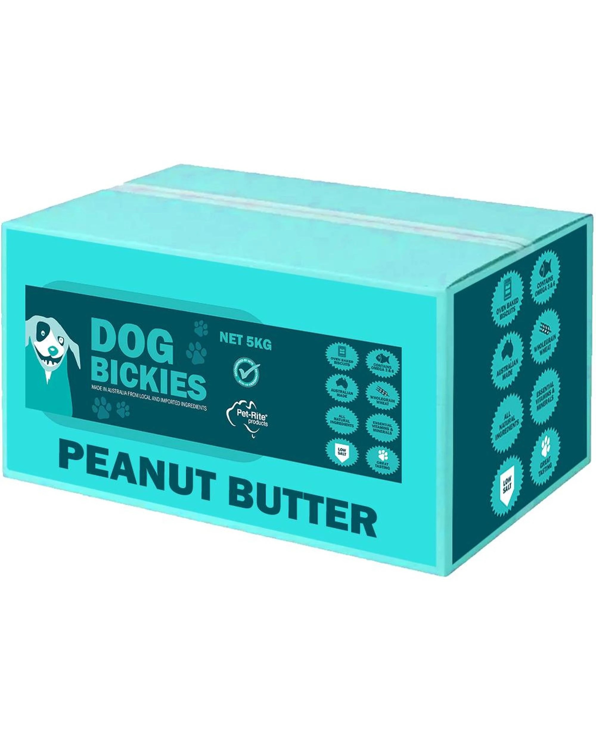 1 Pet-Rite Dog Bickies Biscuit Treats for Dogs Peanut Butter 5kg, 1 of 1
