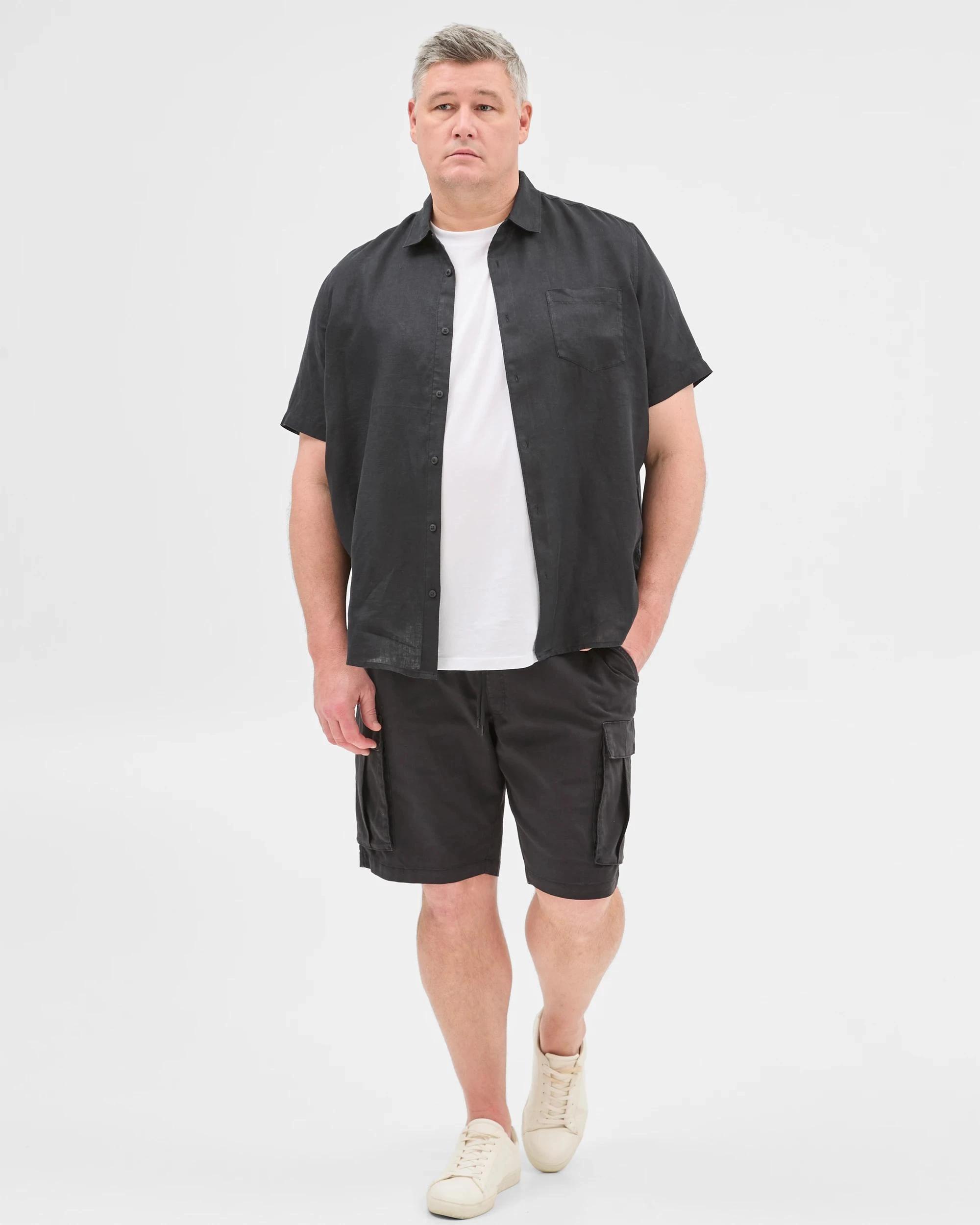 1 Target Man Plus Plus Size Australian Cotton Rich Cargo Shorts BLACK, 1 of 5