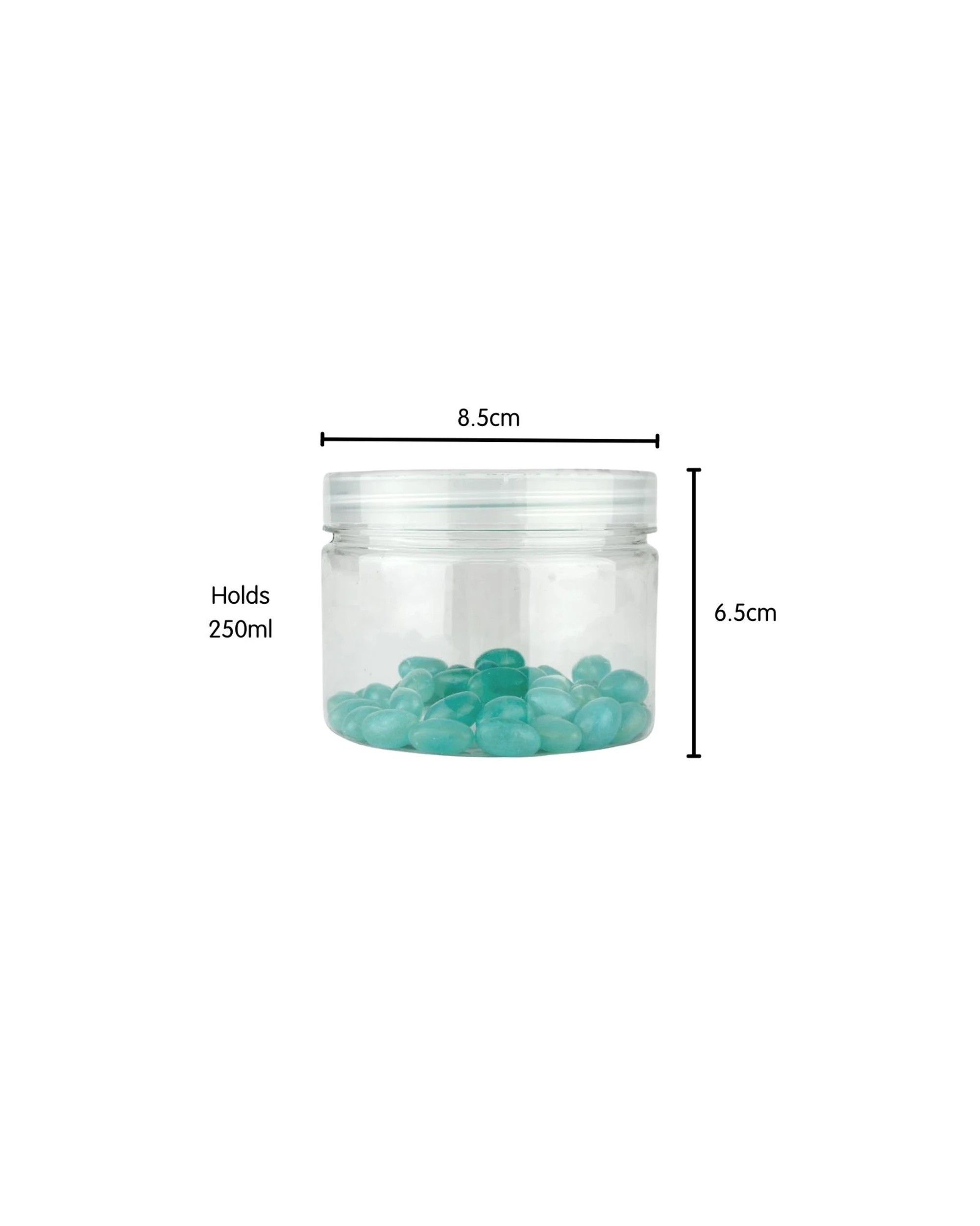 2 Partyrama Clear Plastic Round Screw Top Jar 250ml, 2 of 3
