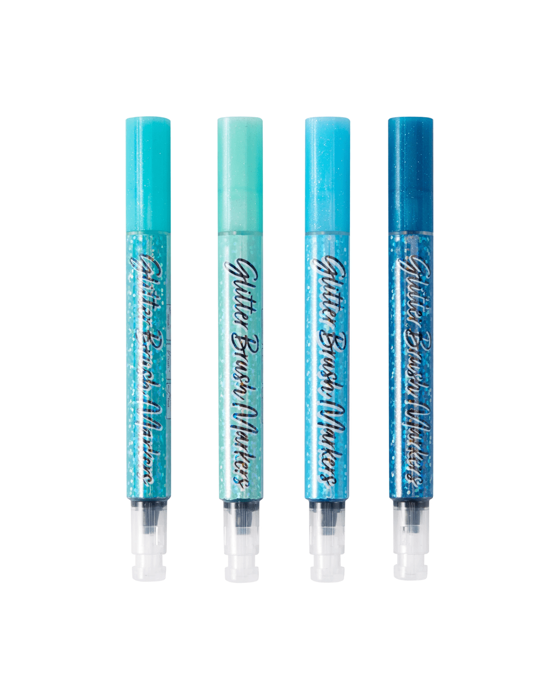 2 4 Pack Glitter Brush Markers - Blue, 2 of 5
