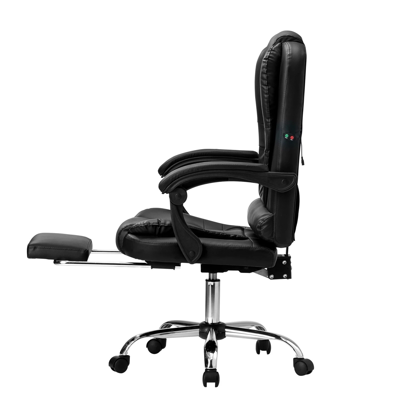 4 Oikiture Massage Office Chair Executive Gaming Racing Chairs PU with Footrest - Black, 4 of 6