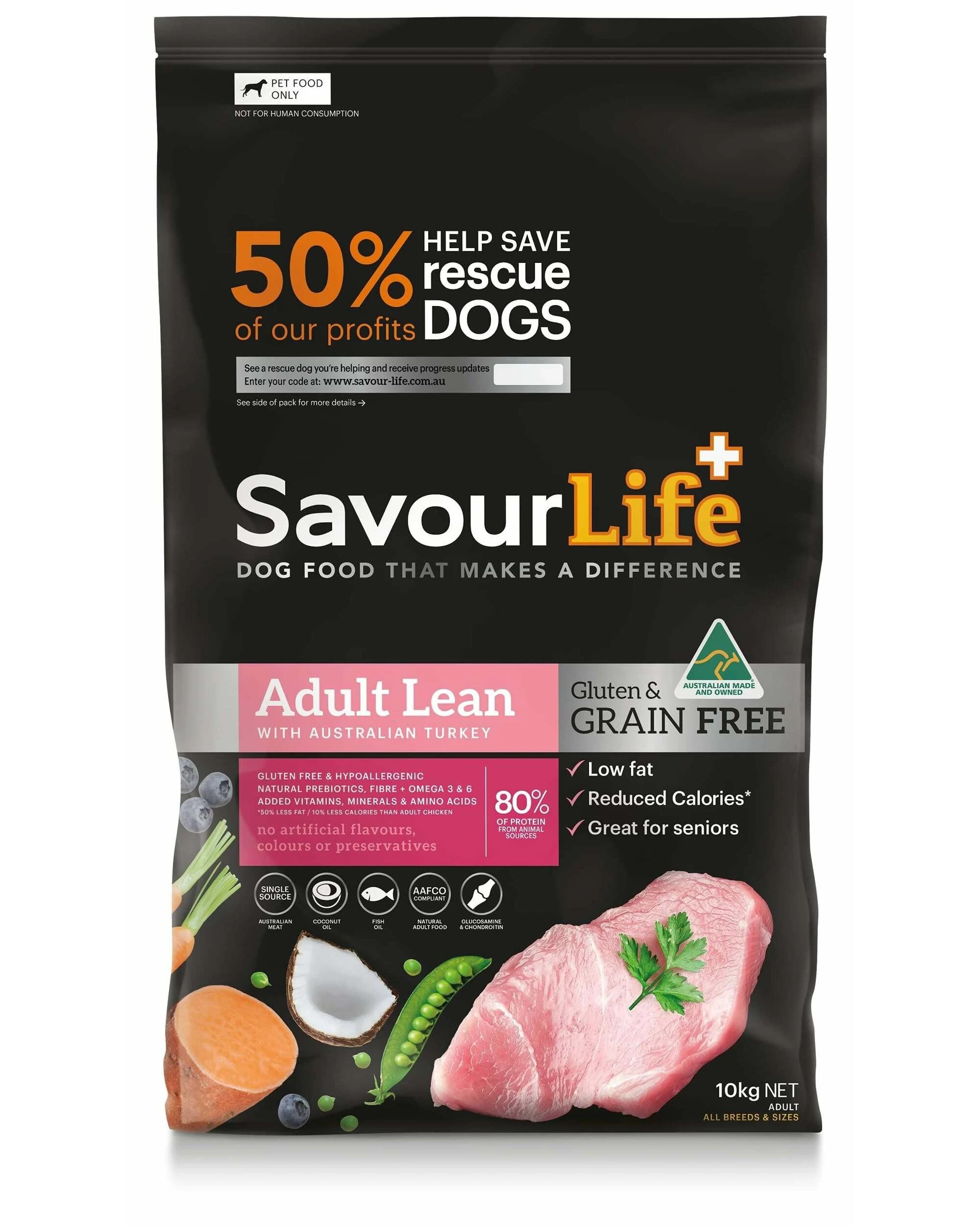 1 Savourlife Grain Free Dry Dog Food Lean Turkey 10kg, 1 of 2