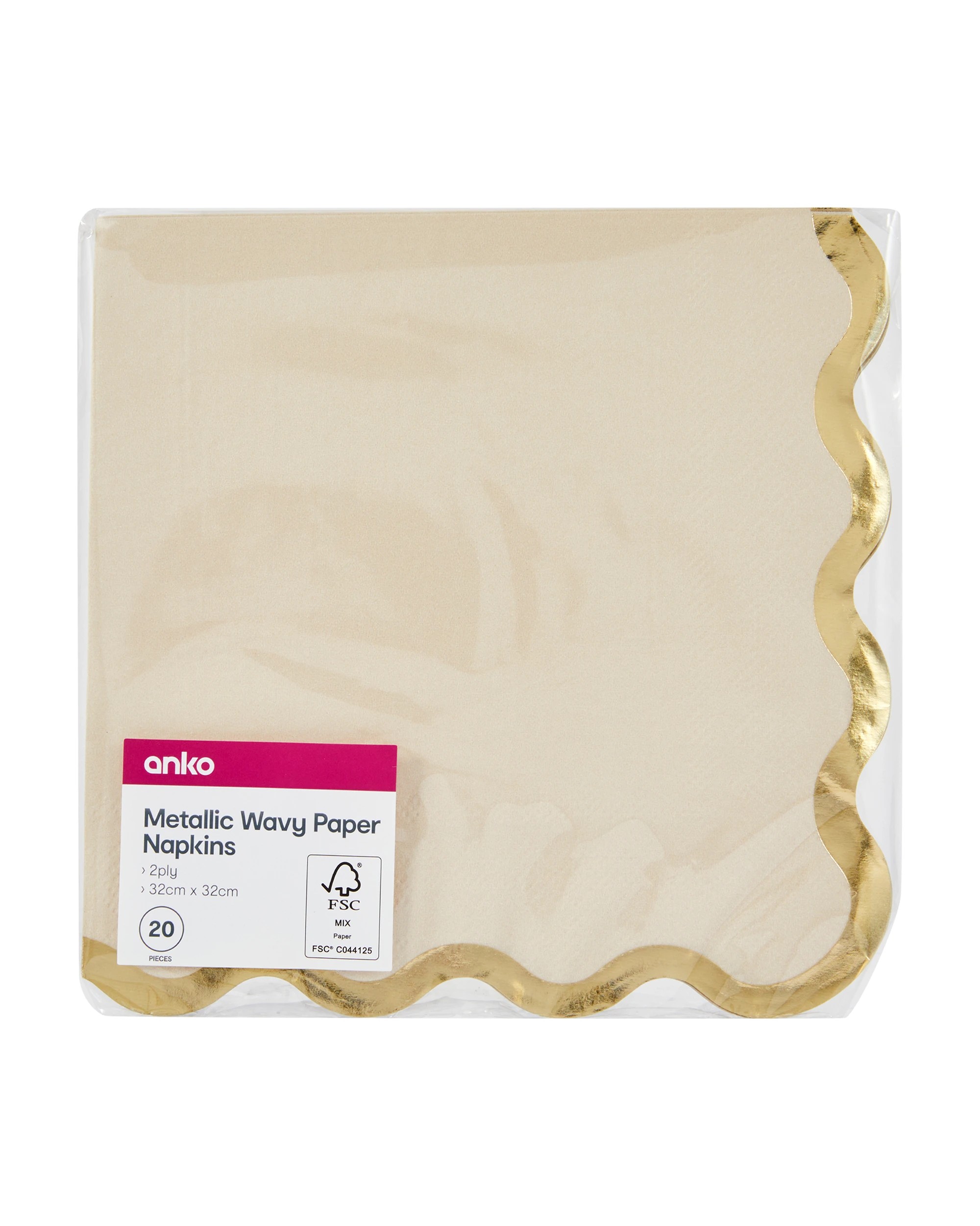 5 20 Piece Metallic Wavy Paper Napkins, 5 of 5