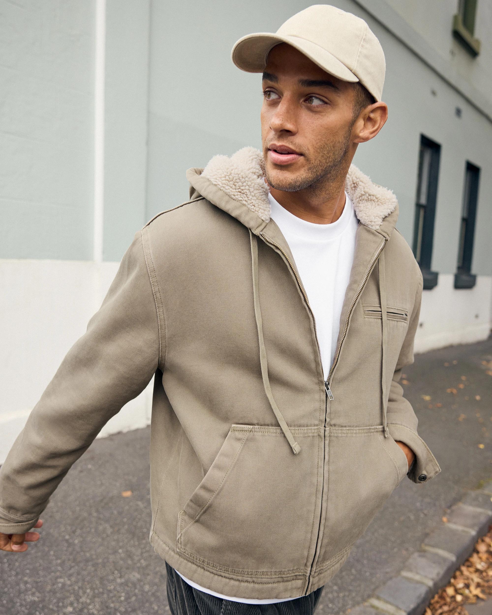 7 Commons Heavyweight Washed Hooded Worker Jacket KHAKI, 7 of 8