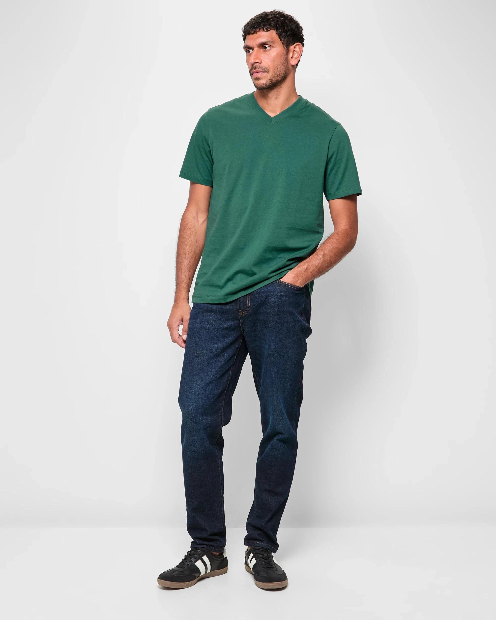 2 Target Australian Cotton V-Neck T-Shirt TEAL, 2 of 5