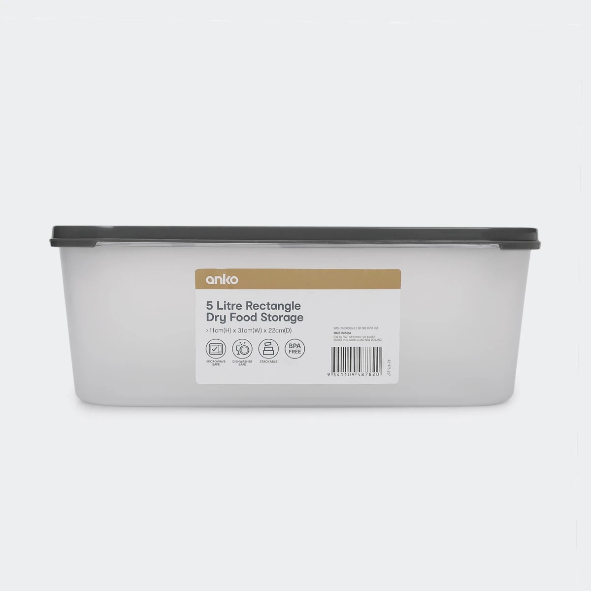 4 5L Rectangle Dry Food Storage, 4 of 4
