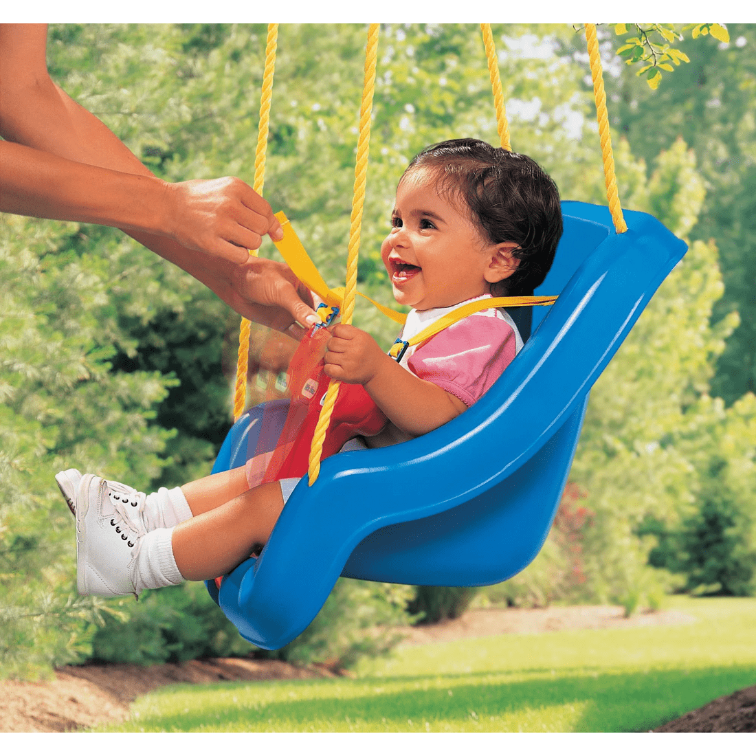 6 Little Tikes 2-in-1 Snug 'n Secure Swing - Blue, 6 of 7