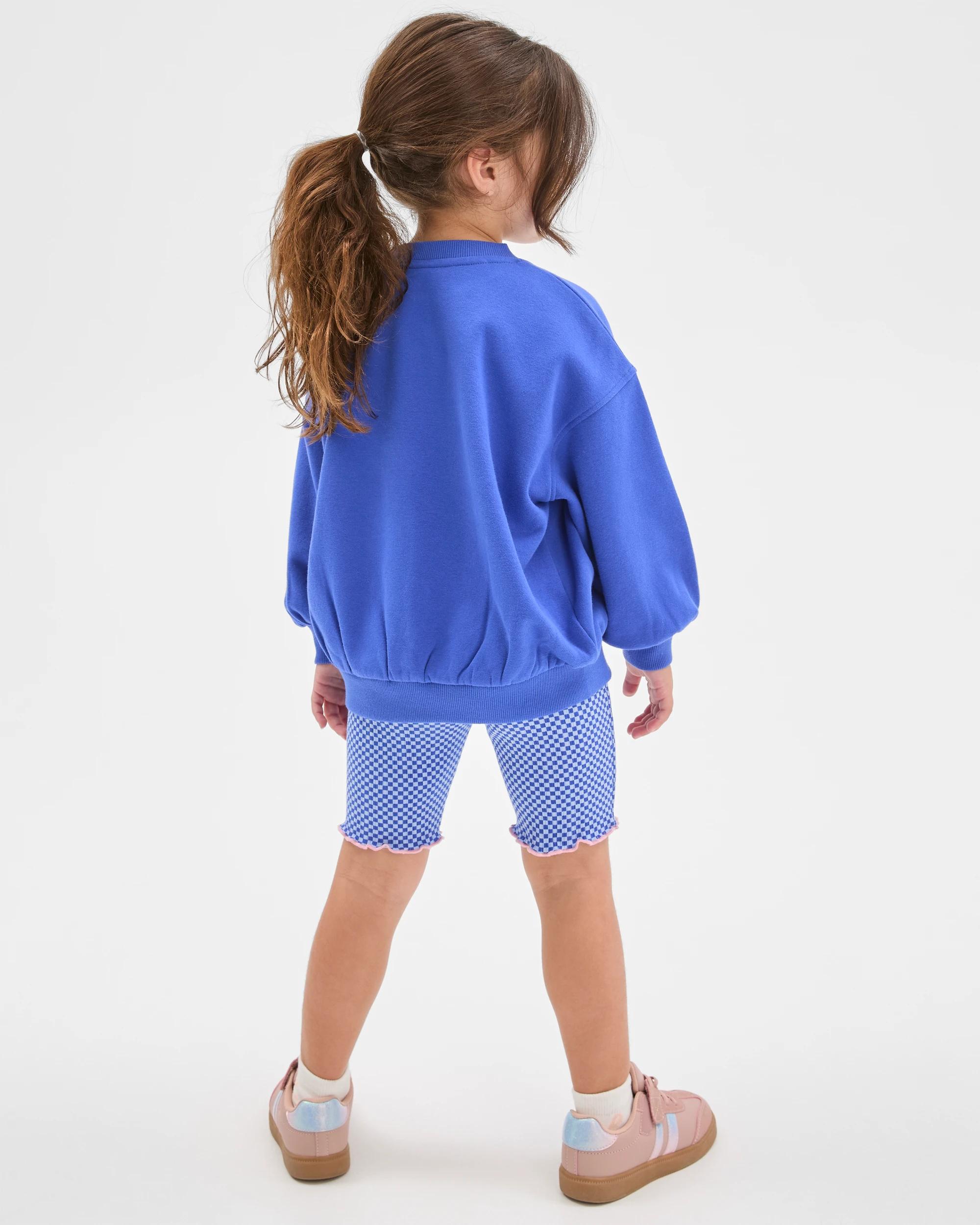 4 Disney Lilo & Stitch Australian Cotton Blend Jumper and Bike Shorts Set BLUE, 4 of 6