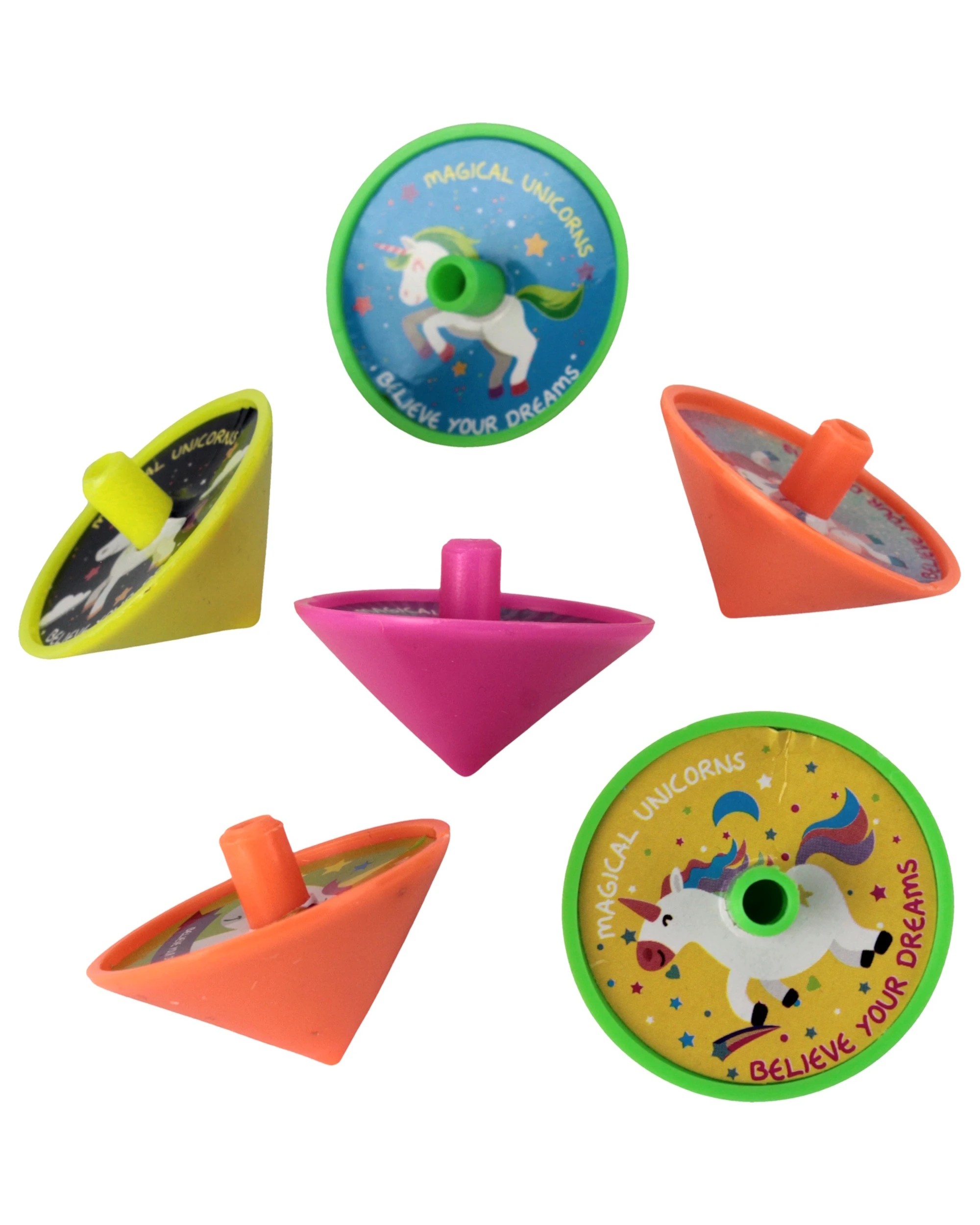 1 Artwrap Coloured Unicorn Spin Tops Pack of 6, 1 of 3