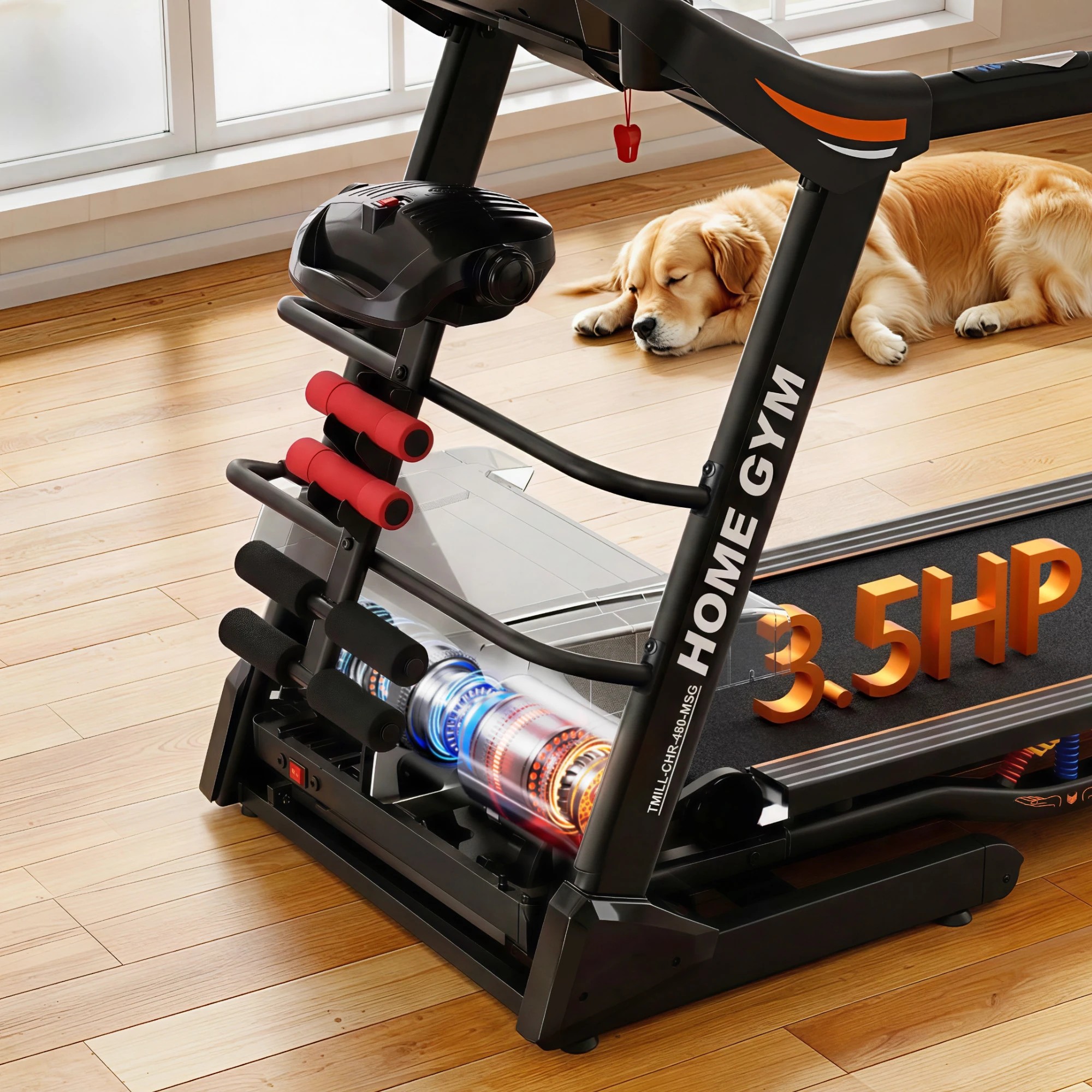 9 Everfit 5 in 1 Treadmill Electric Home Gym Fitness Exercise Machine w/ Massager 480mm, 9 of 10
