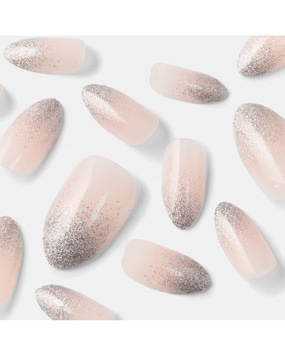 4 OXX Cosmetics 24 Pack Artificial Nails with Adhesive - Almond Shape, Glitter Tip, 4 of 5