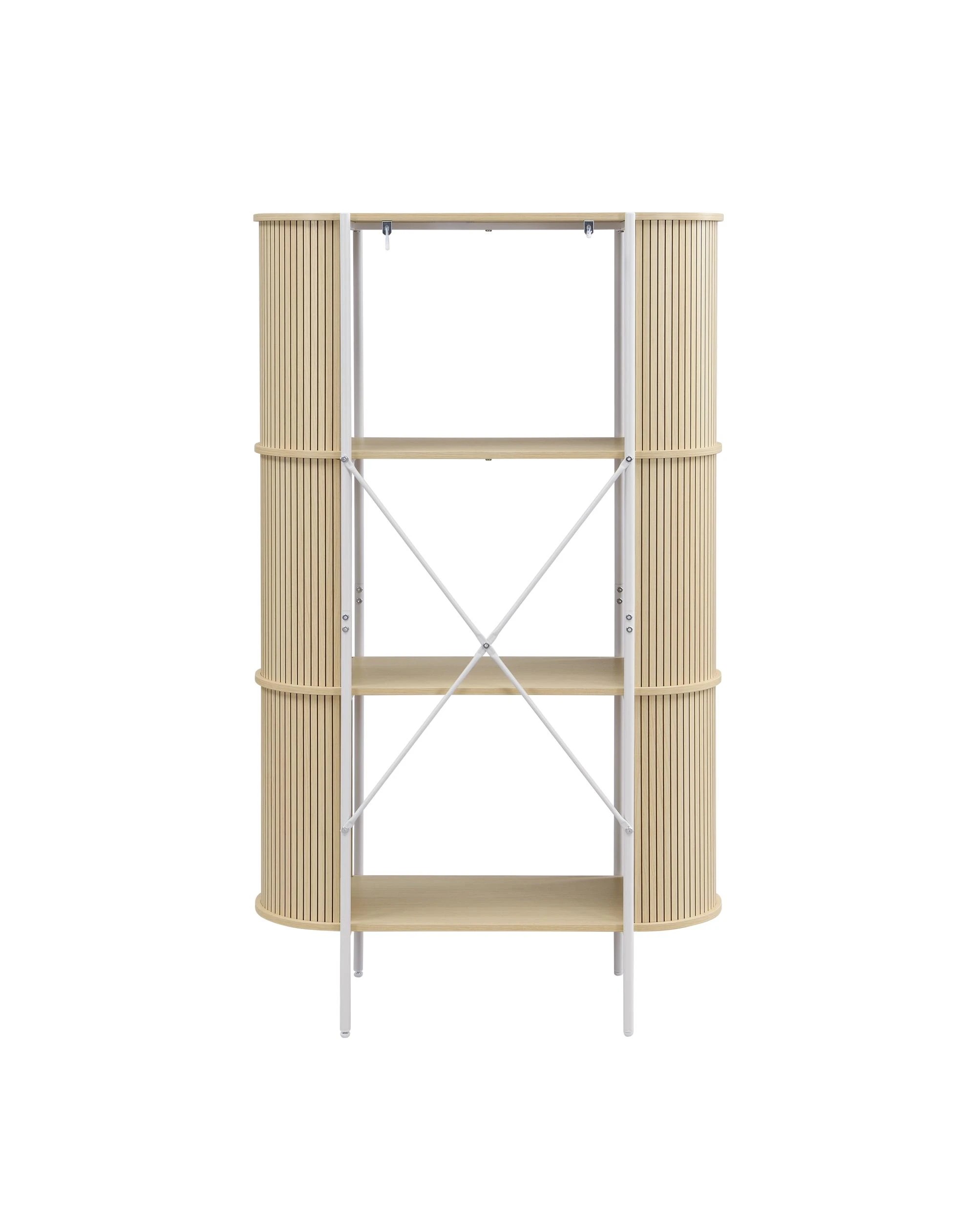 Kodu Bookcase Open Shelving 3 Tier Light Oak - White - Kmart