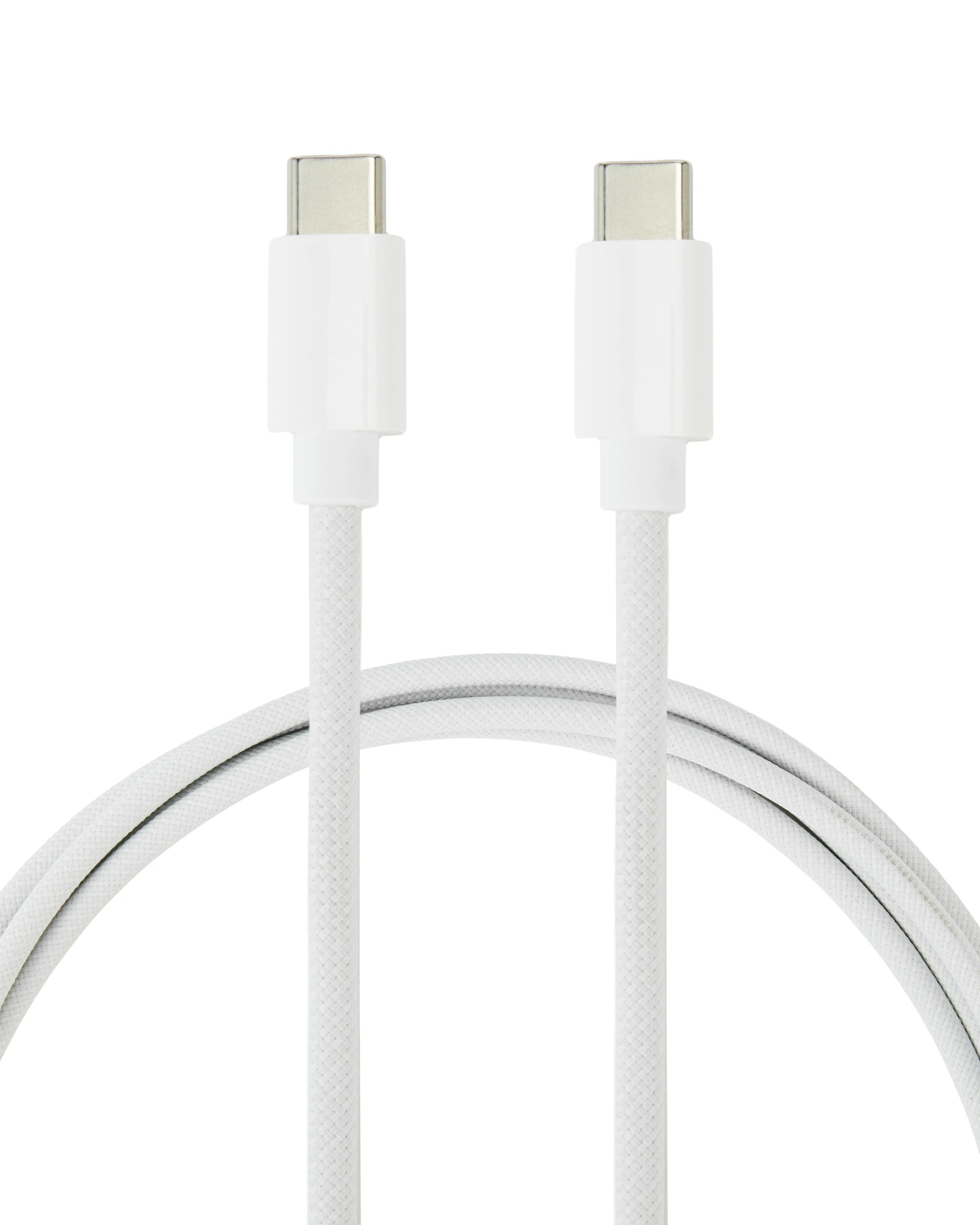 1 USB-C to USB-C Braided Cable - 2m, White, 1 of 4