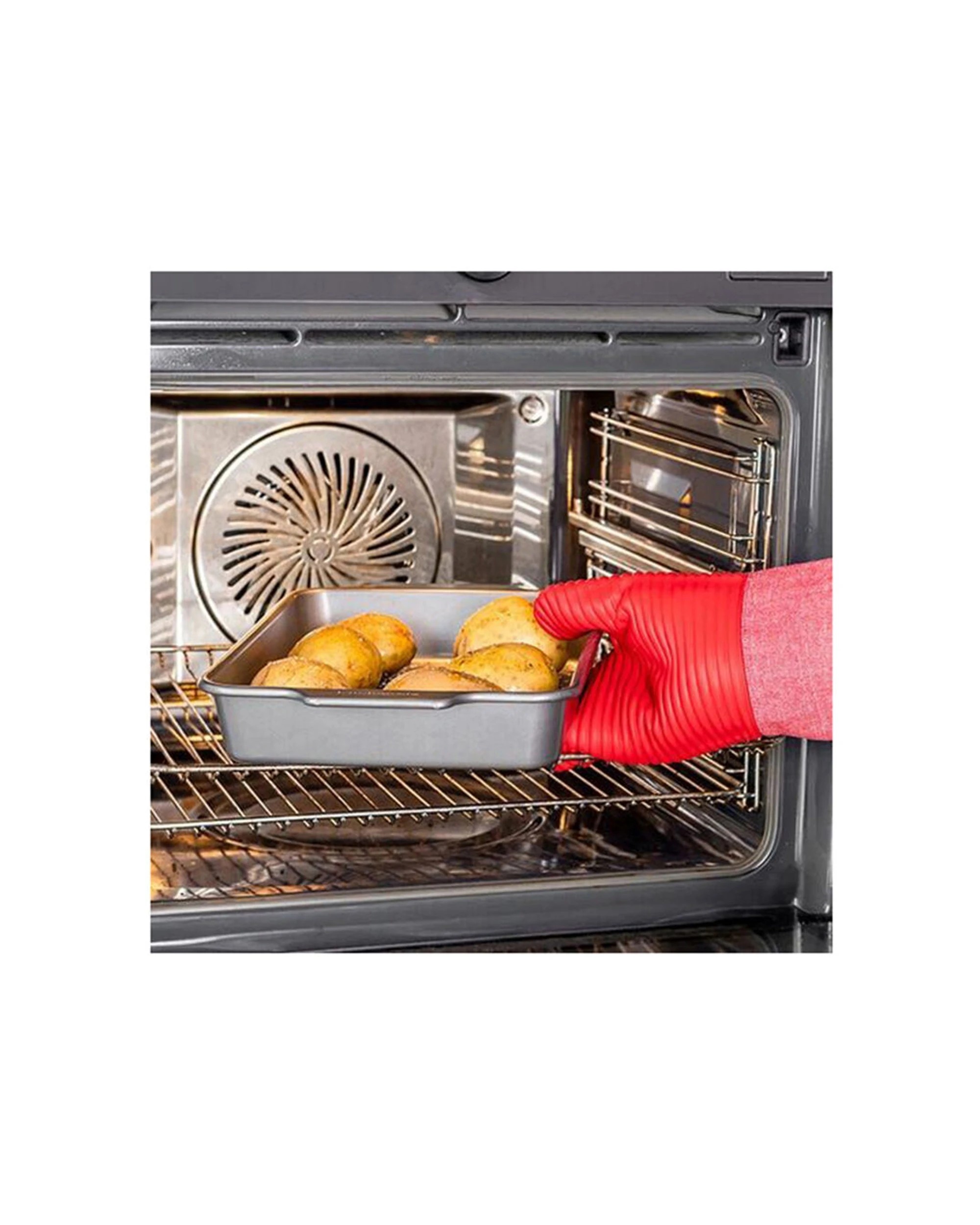 6 KitchenAid 2PK Ribbed Soft Silicone Oven Glove Heat Resistant Up To 260c - Red, 6 of 6