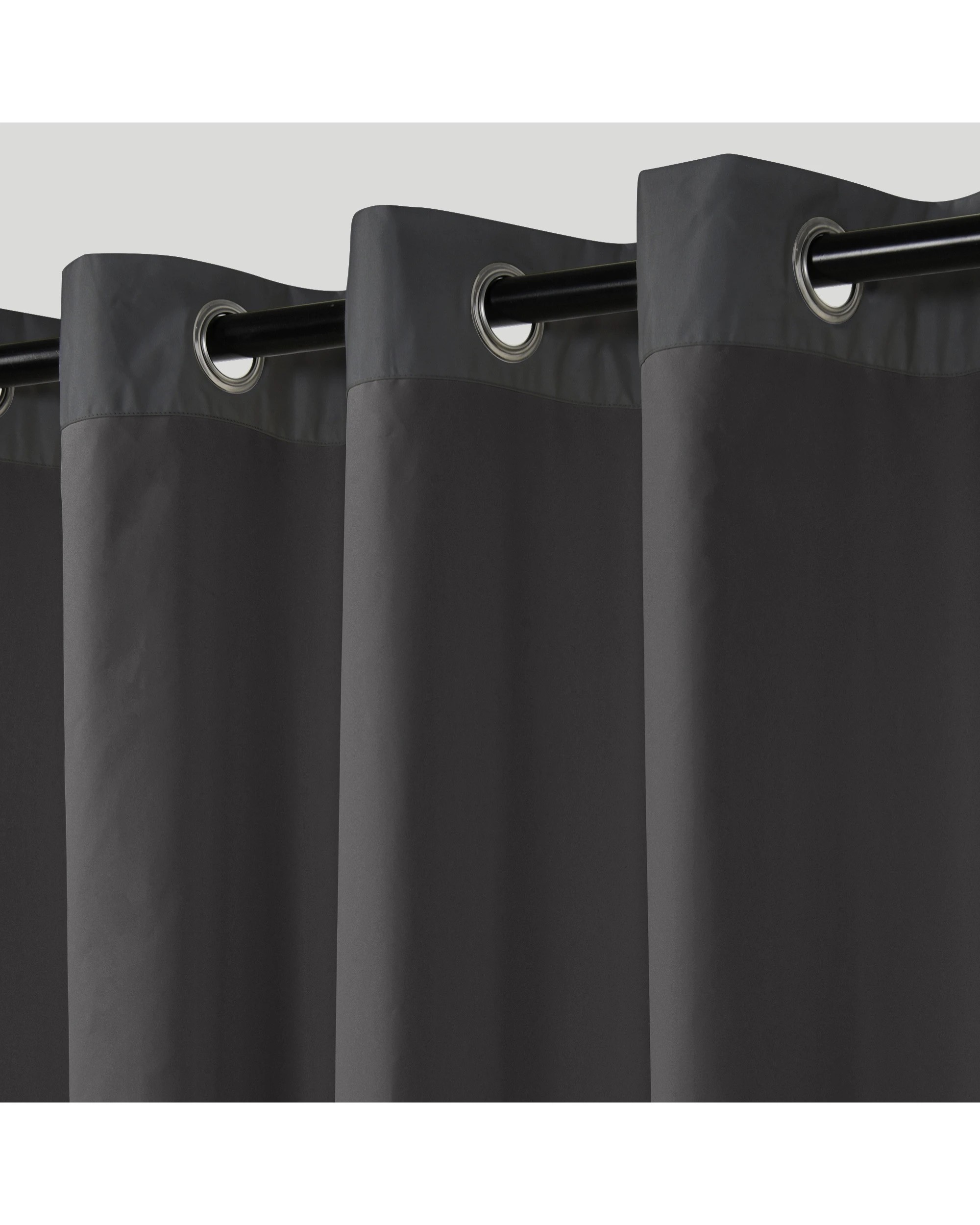 3 Sherwood Home Orlando Blockout Eyelet Curtain Pair 90x223cm - Charcoal, 3 of 5