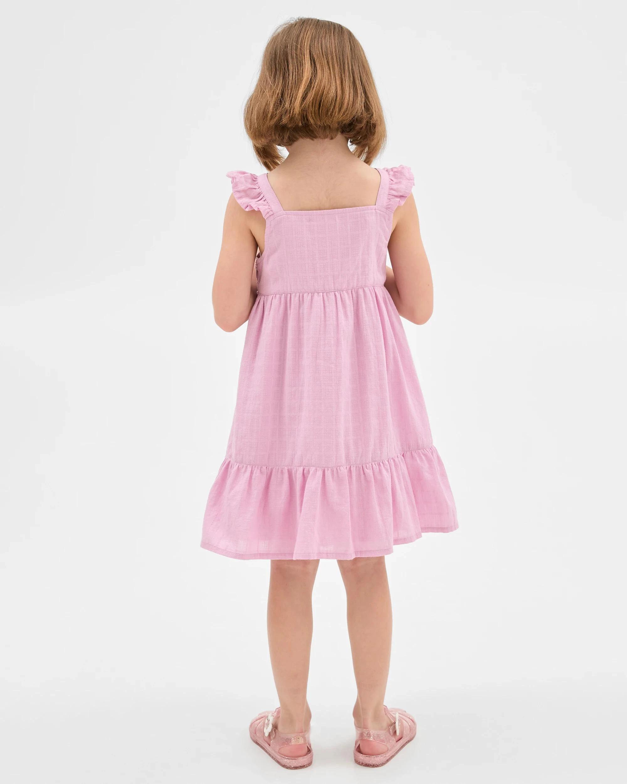 4 Target Australian Cotton Flutter Sleeve Midi Dress PURPLE, 4 of 6