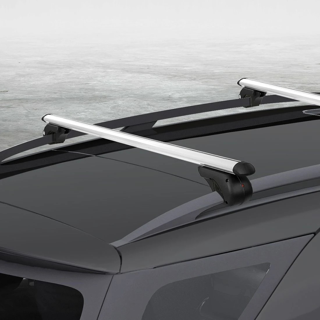 7 Giantz Universal Car Roof Racks Pod Aluminium Cross Bars Adjustable 108cm - Silver, 7 of 7
